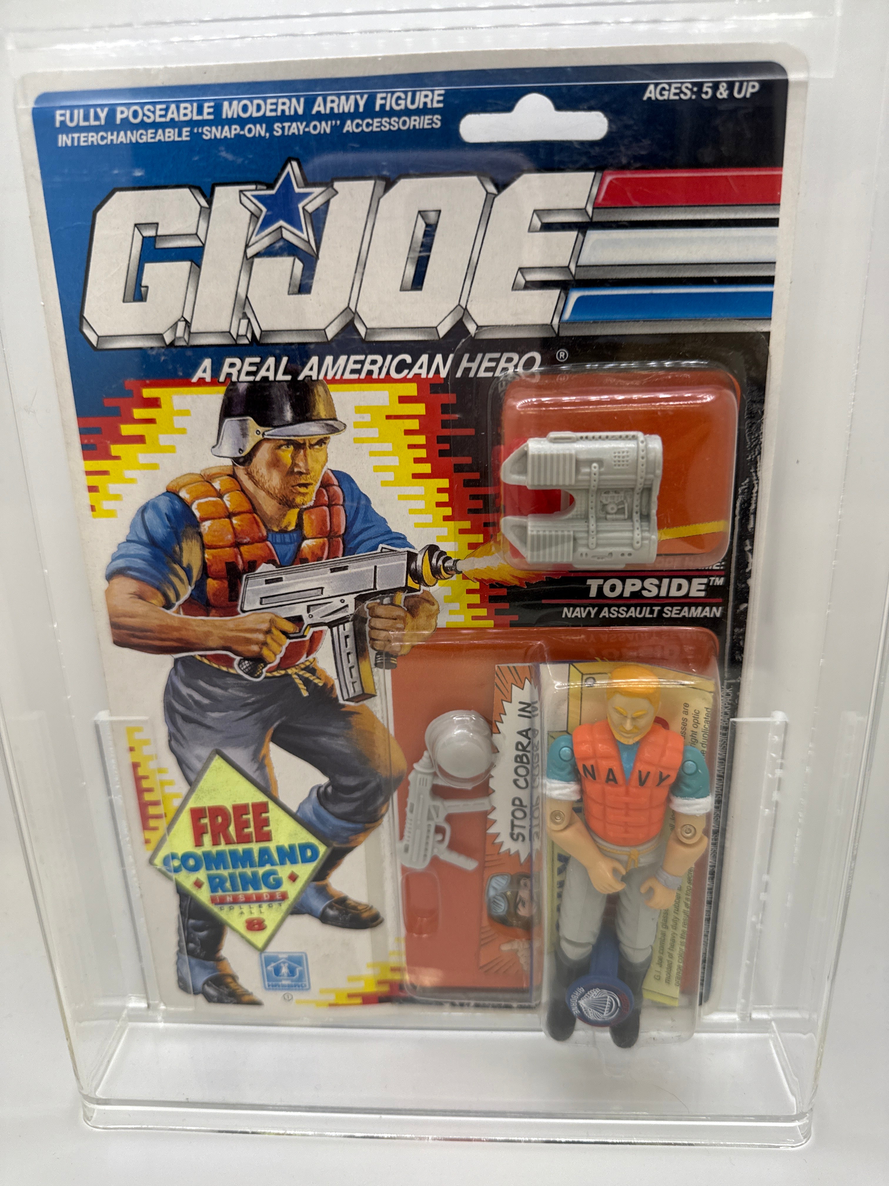Hasbro G.I. Joe Vintage 1989 Code Name: Topside Hasbro 34 Back Punched Card Action Figure