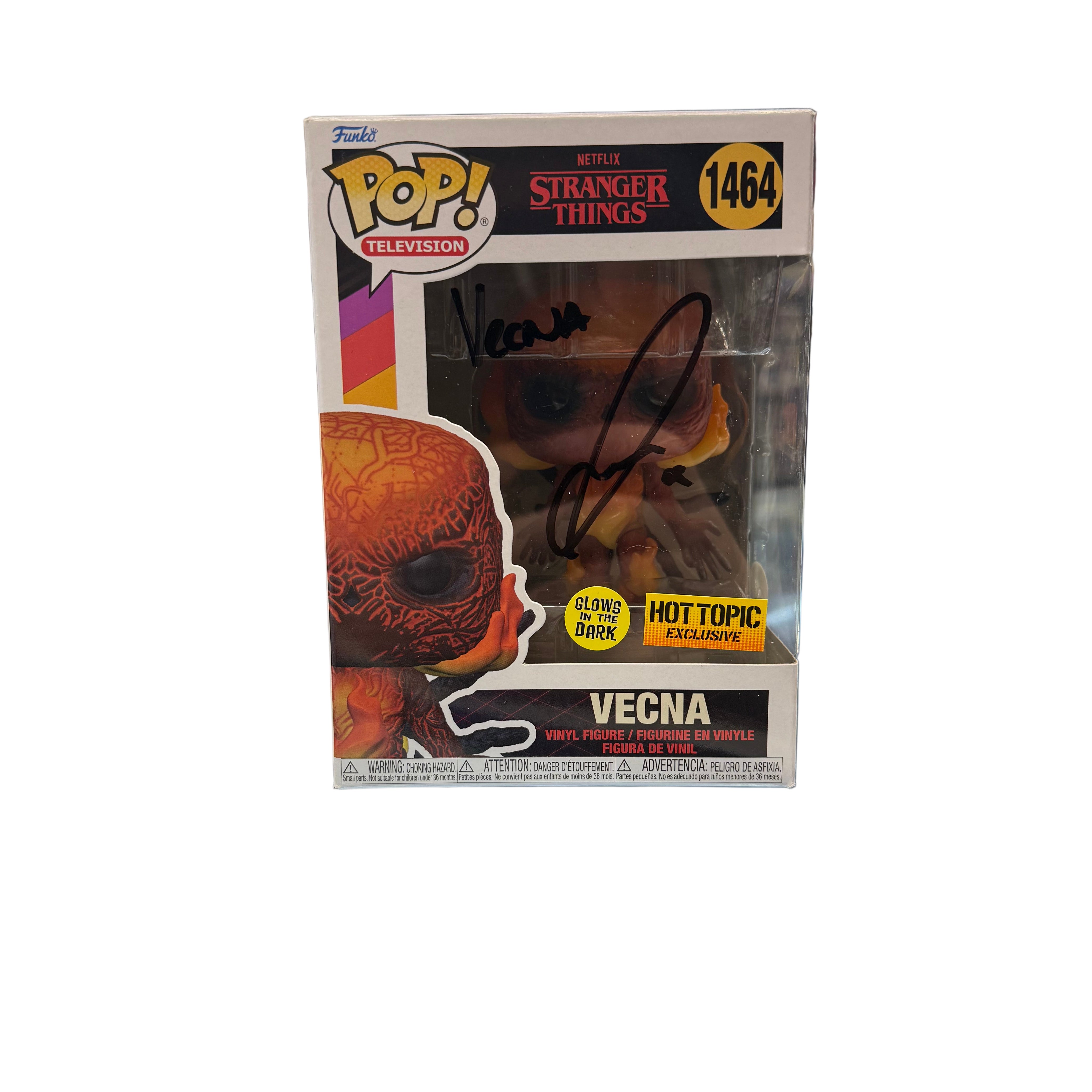 SIGNED Funko Pop! Television Netflix Stranger Things Vecna Hot Topic Exclusive GITD #1464