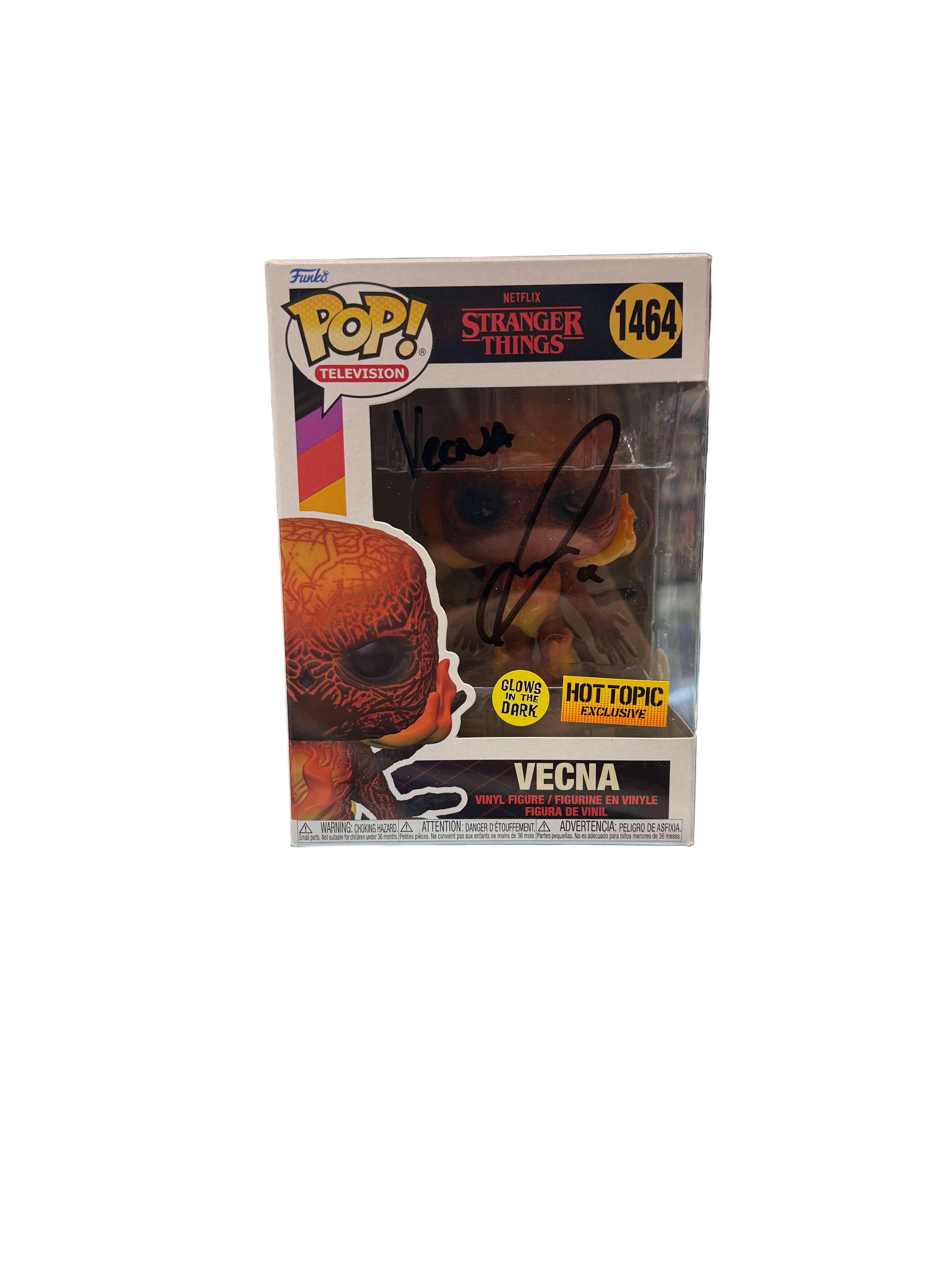 SIGNED Funko Pop! Television Netflix Stranger Things Vecna Hot Topic Exclusive GITD #1464