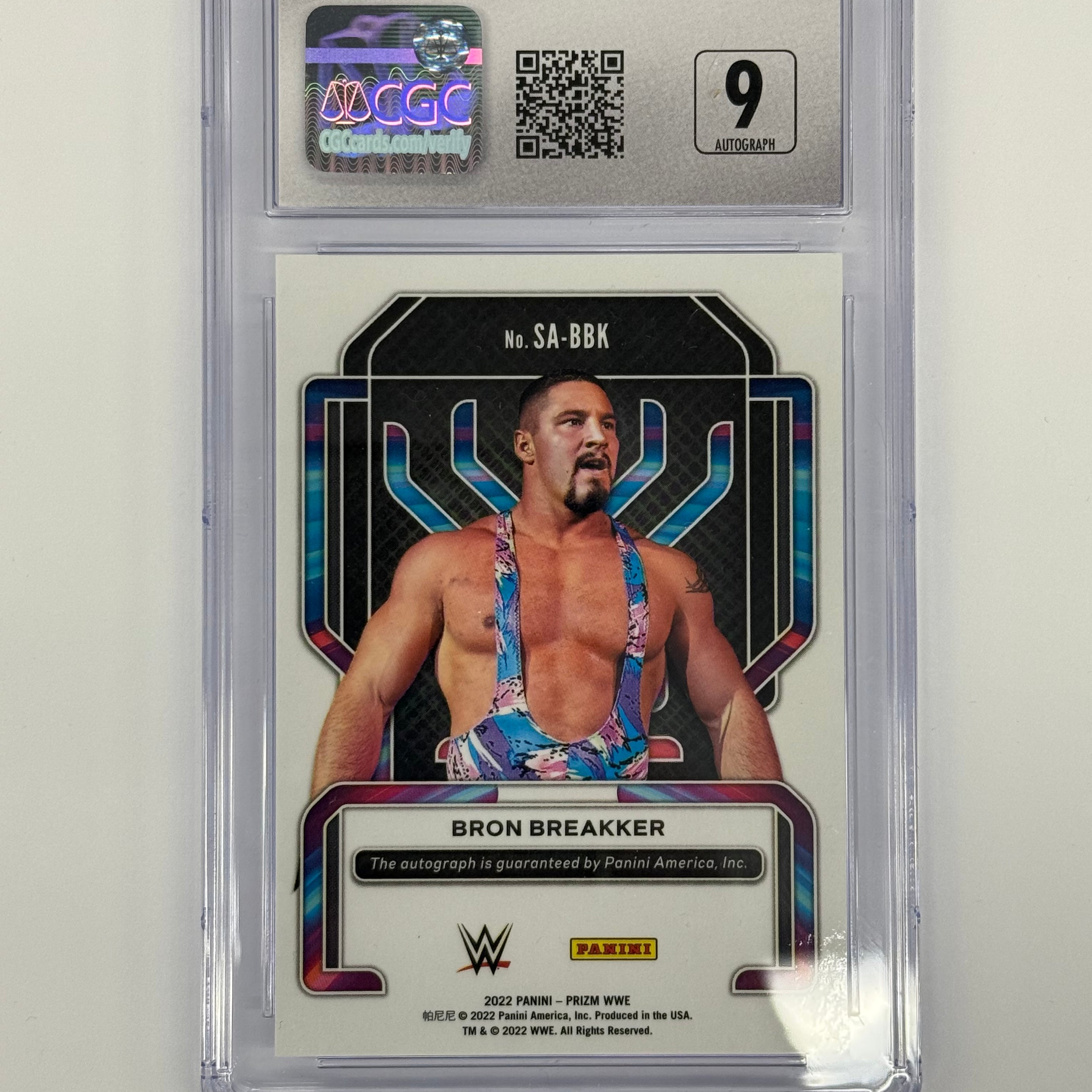 2022 Panini Prizm WWE CGC 9 MINT Bron Breakker Superstar Autographs #SA-BBK