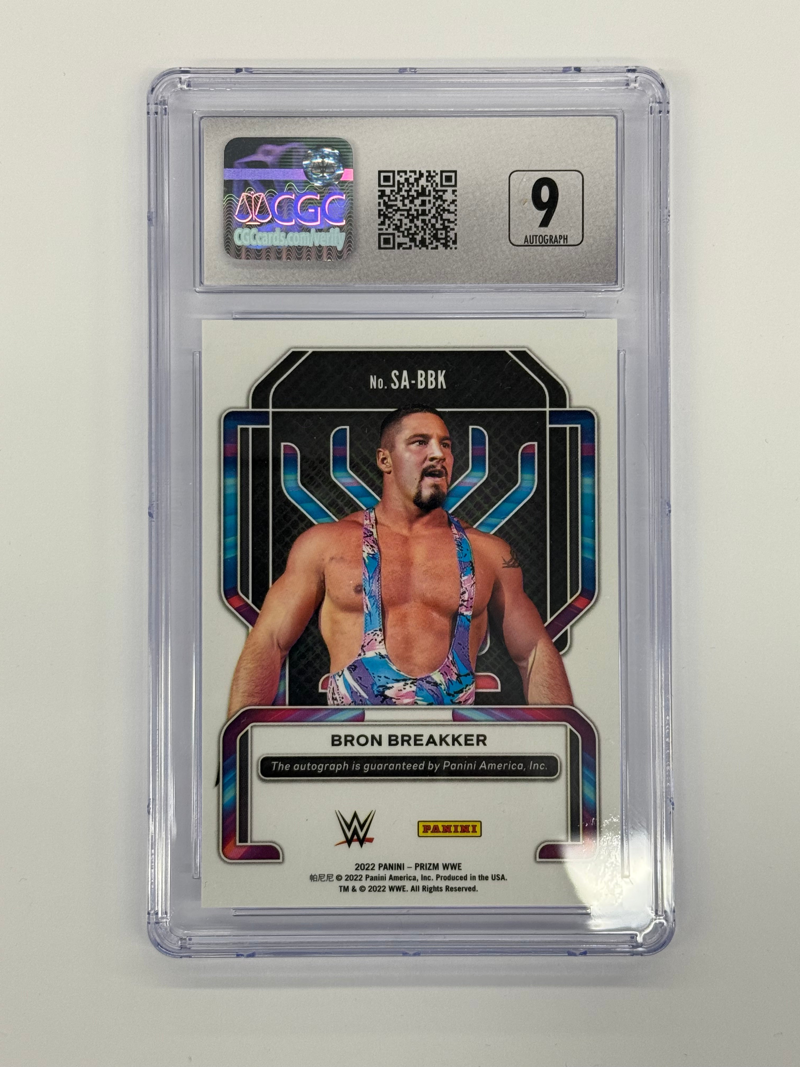 2022 Panini Prizm WWE CGC 9 MINT Bron Breakker Superstar Autographs #SA-BBK