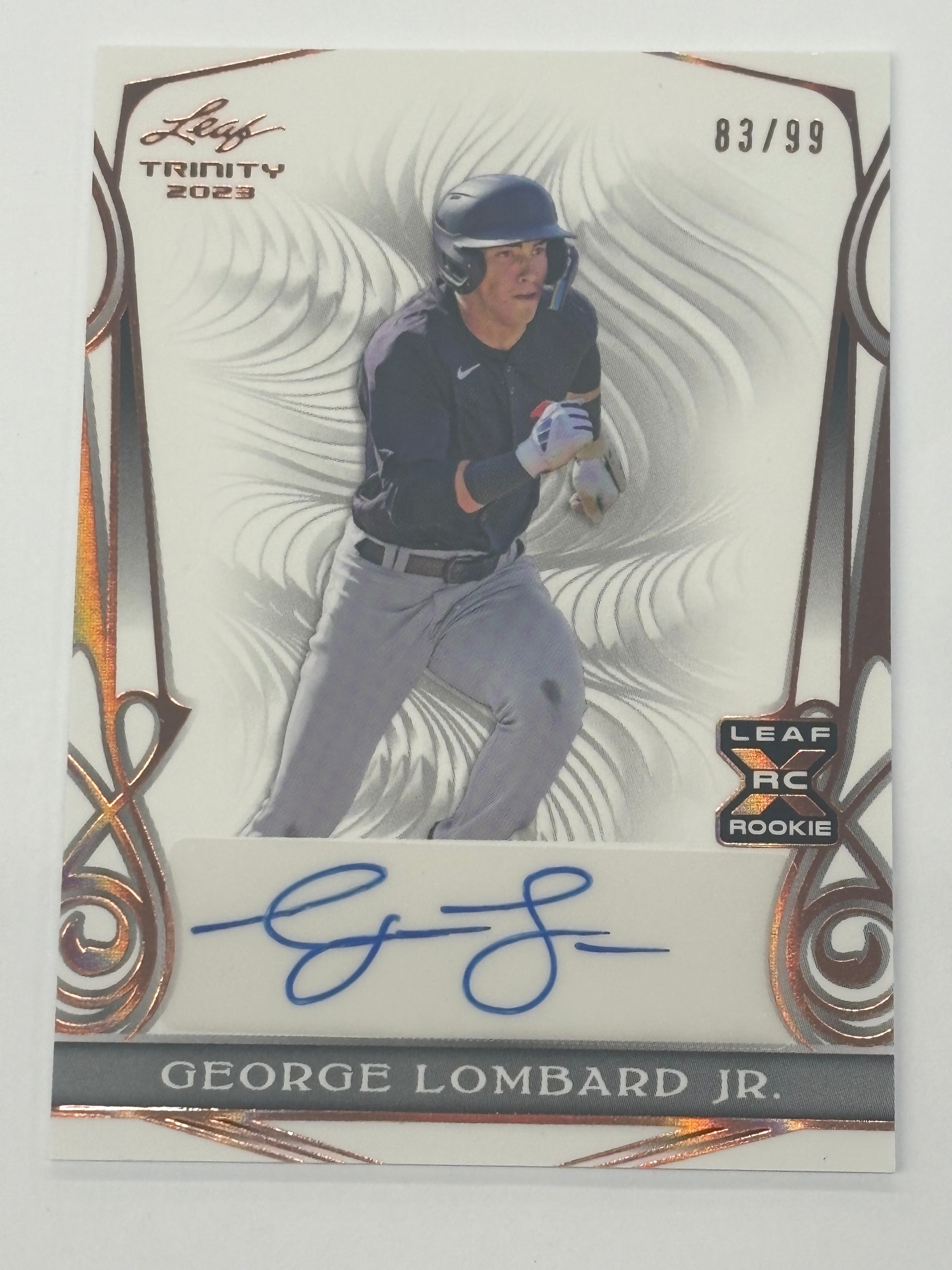2023 Leaf Trinity George Lombard Jr Autograph Card #BA-GLJ Bronze Numbered 83/99