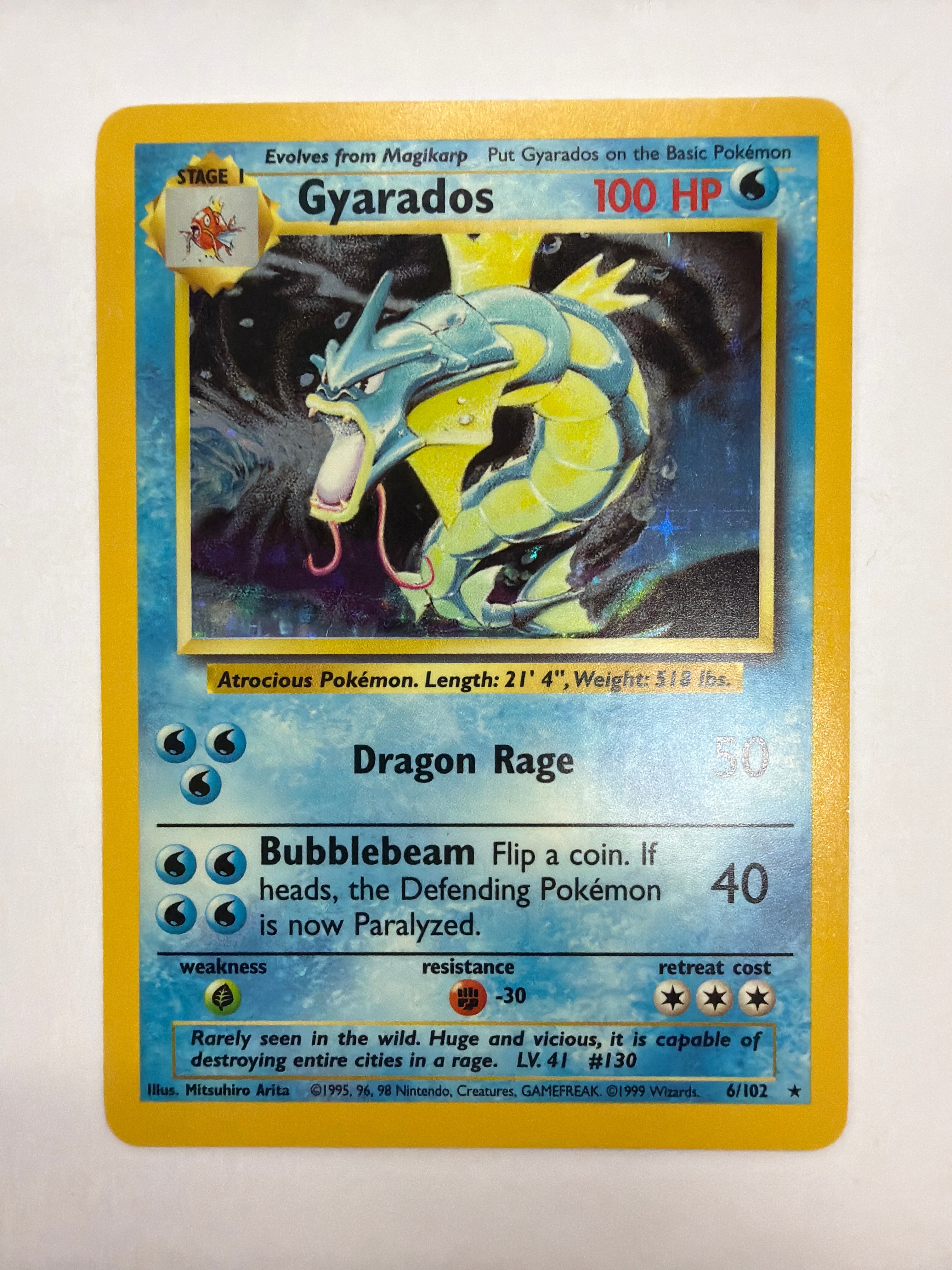 Pokémon TCG - Base Set Unlimited Gyarados 6/102 Holo NM