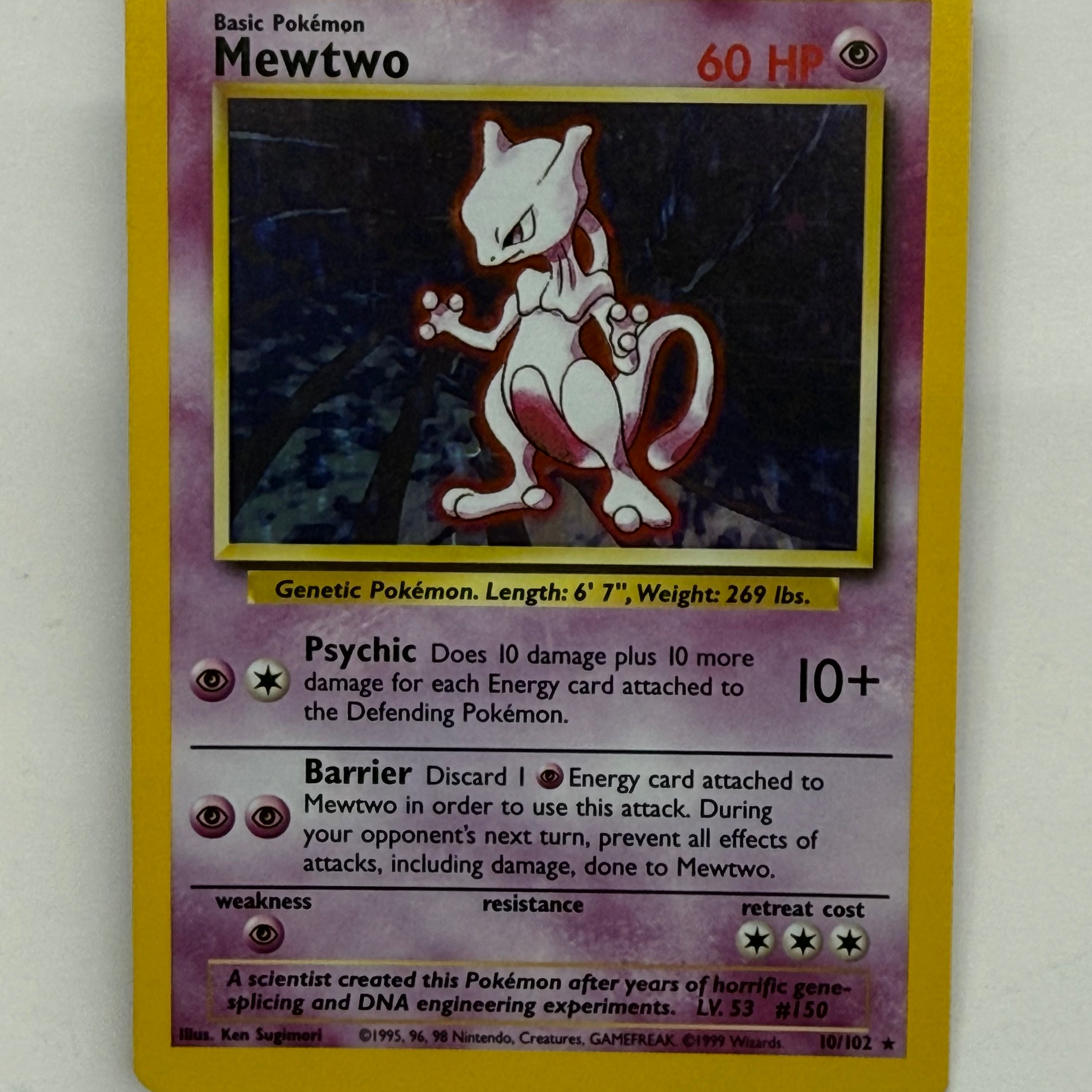 Pokémon TCG - Base Set Unlimited Mewtwo Holo 10/102 NM