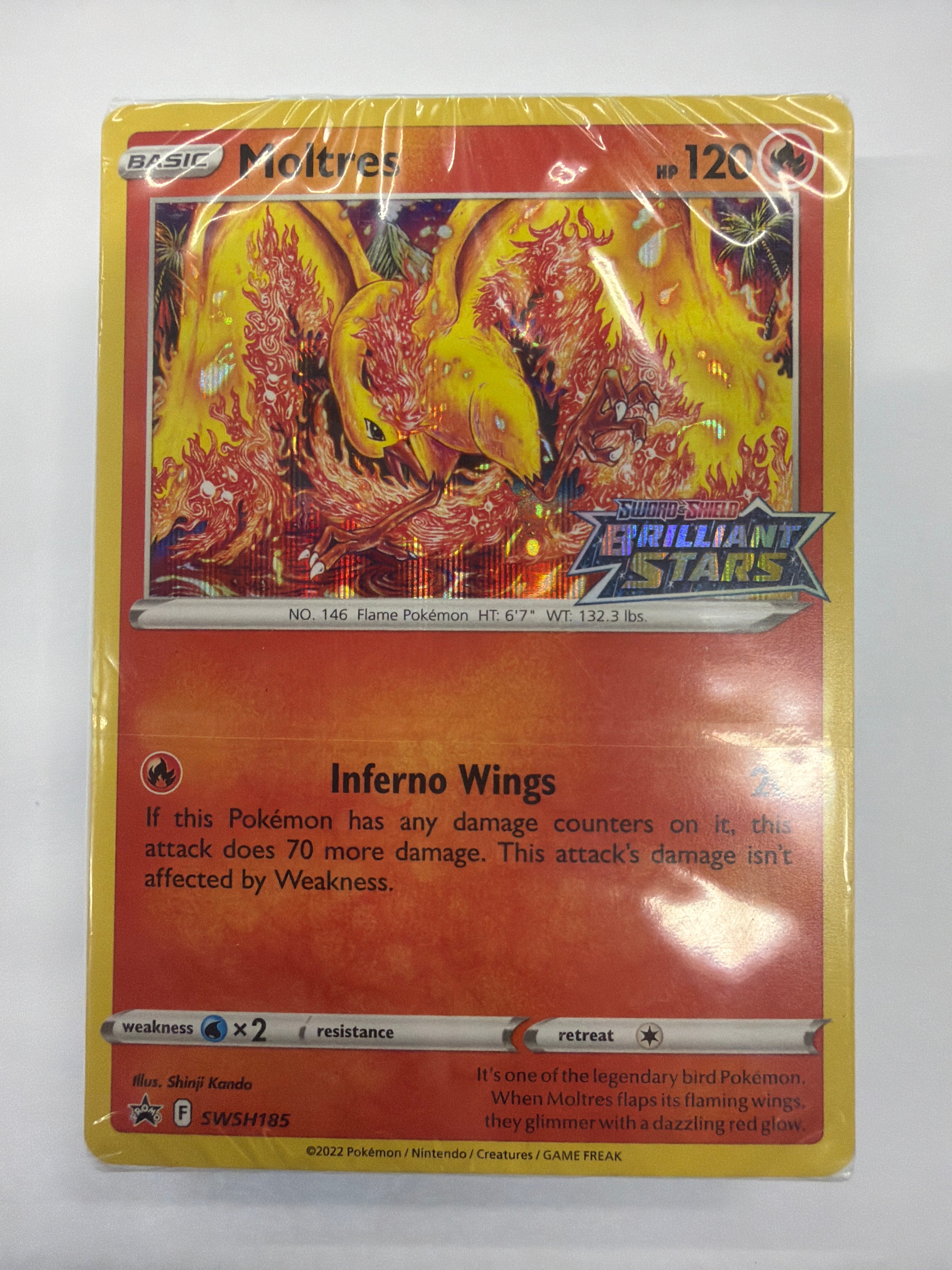 Pokémon TCG - Brilliant Stars Promo Deck Moltres SWSH185 (Stamped Brilliant Stars) Sealed NM