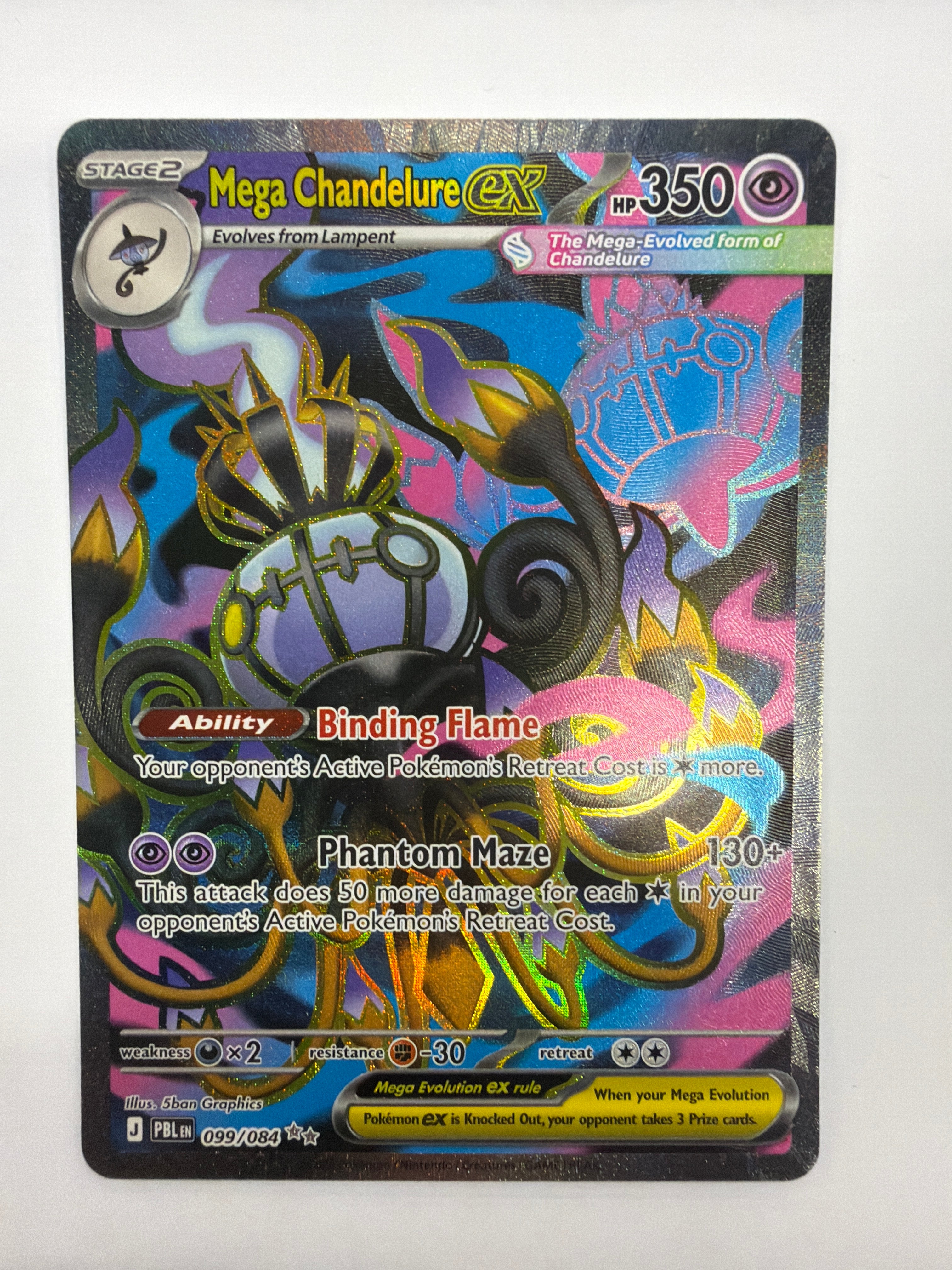 Pokémon TCG - Pitch Black Mega Chandelure ex 099/084 NM