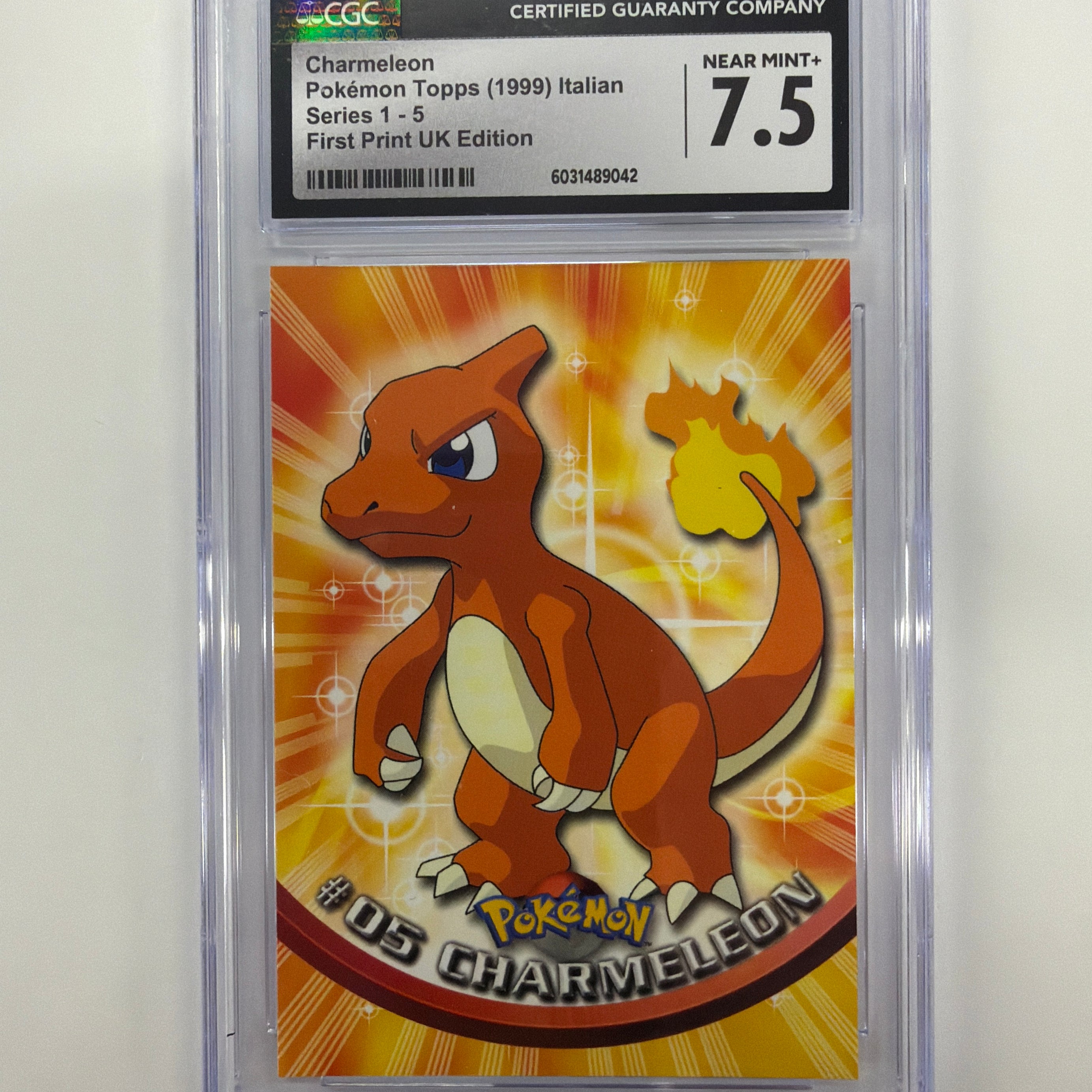 Pokémon TCG - CGC Near Mint+ 7.5 Italian Pokemon Topps Charmeleon #05 First Print UK Edition