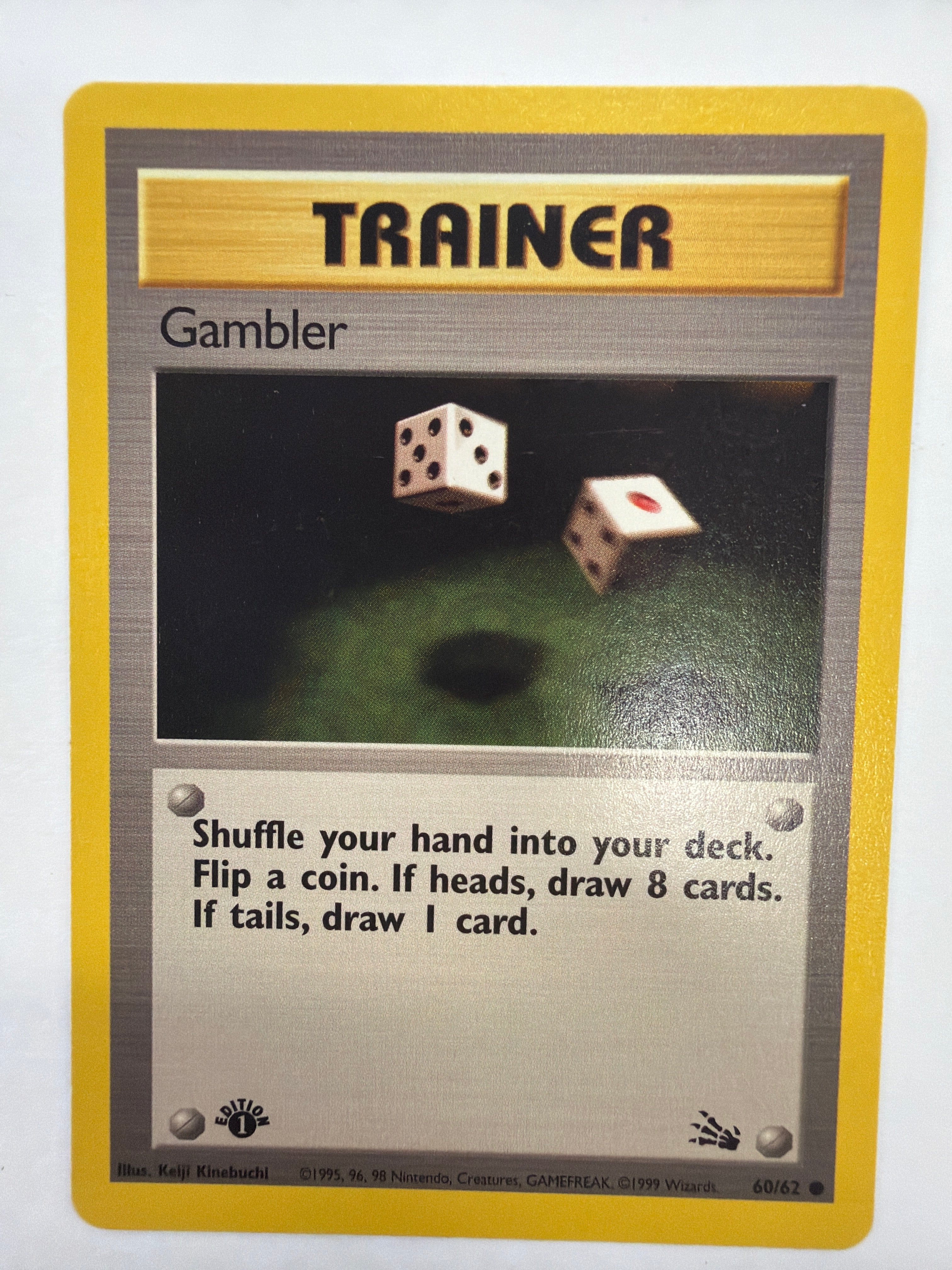 Pokémon TCG - Fossil 1st Edition Gambler 60/62 Non-Holo NM