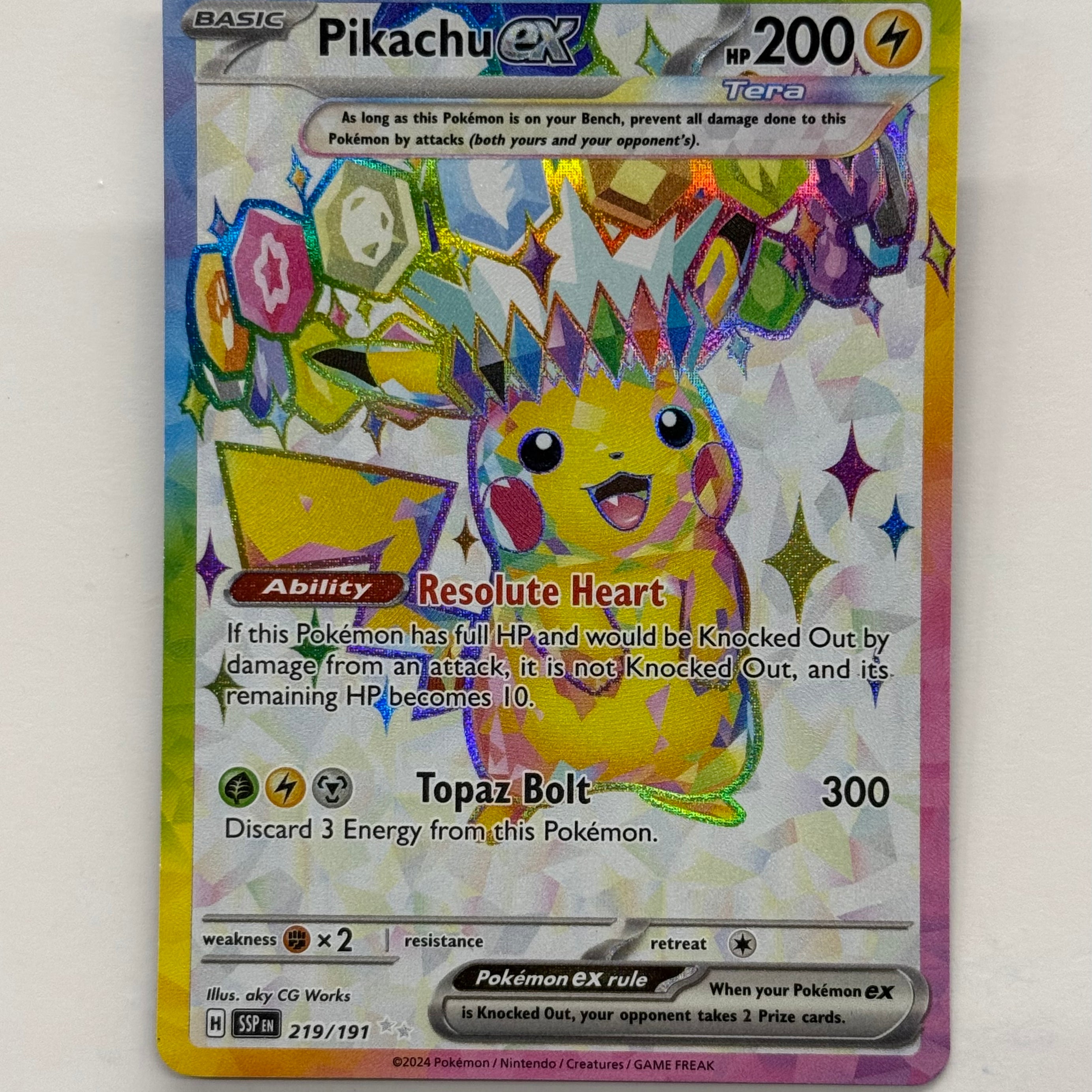 Pokémon TCG - Surging Sparks Pikachu EX 219/191 NM