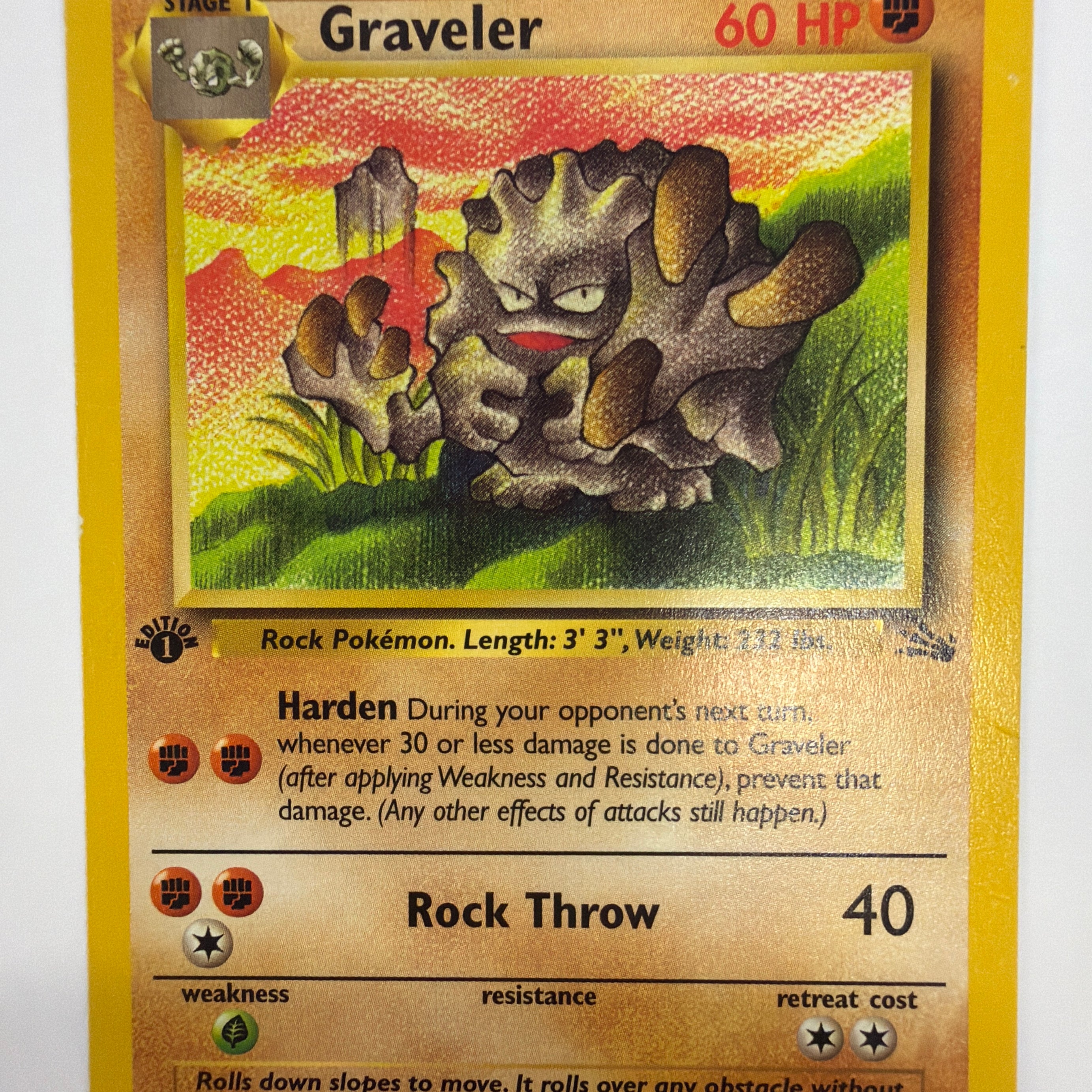 Pokémon TCG - Fossil 1st Edition Graveler 37/62 Non-Holo NM