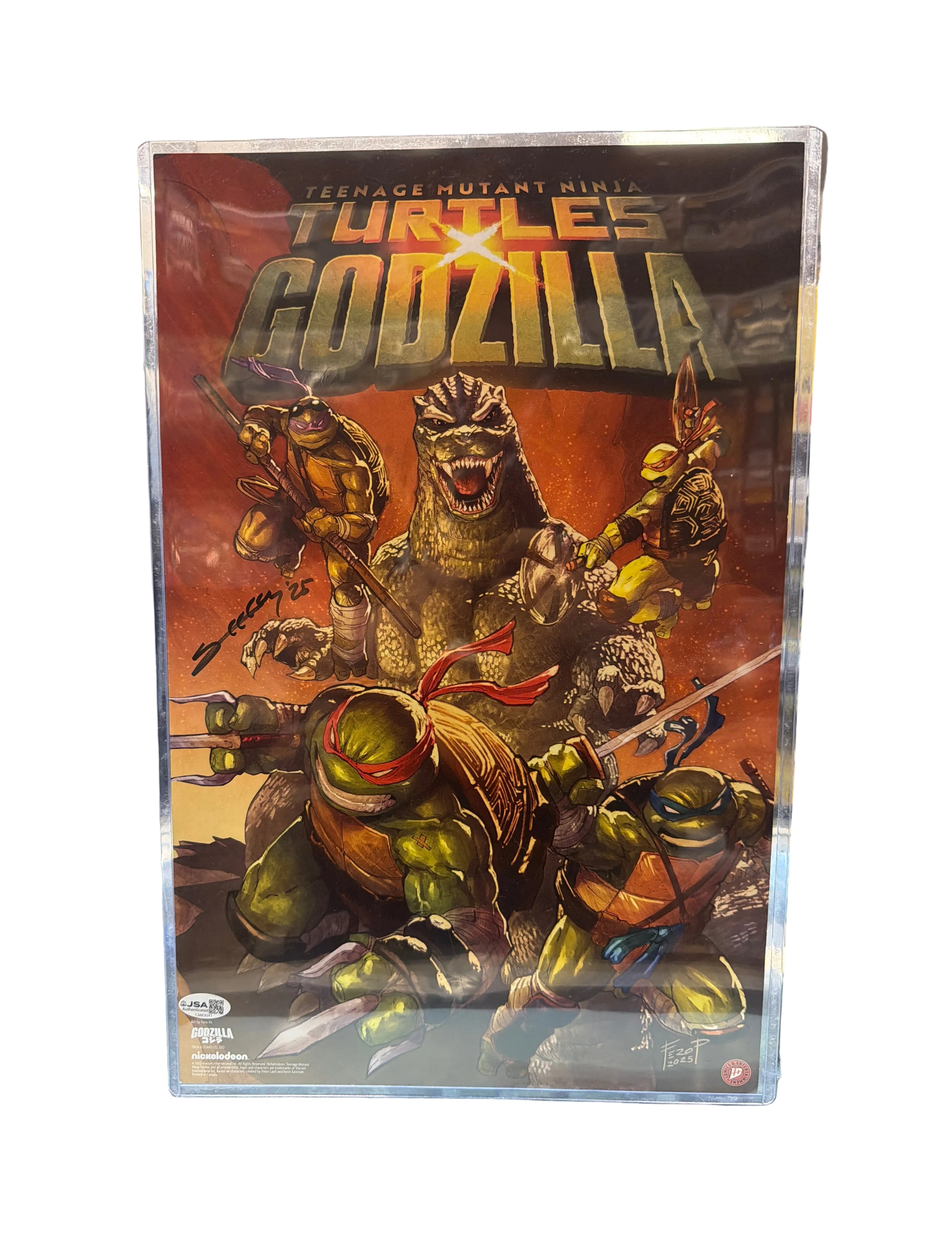 SIGNED Godzilla X Teenage Mutant Ninja Turtles Poster