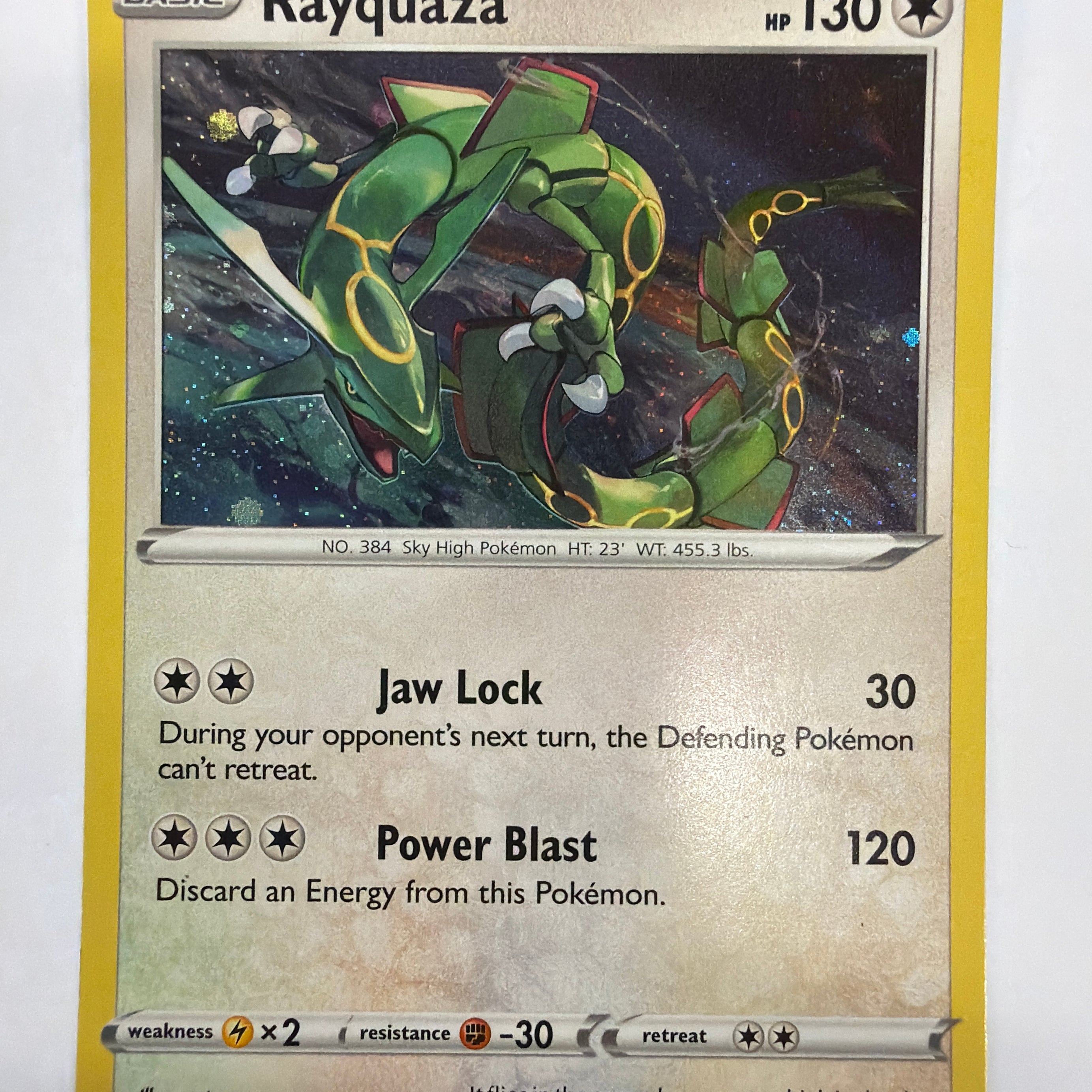 Pokémon TCG - Sword & Shield Promo Rayquaza SWSH029 Cosmos Holo LP