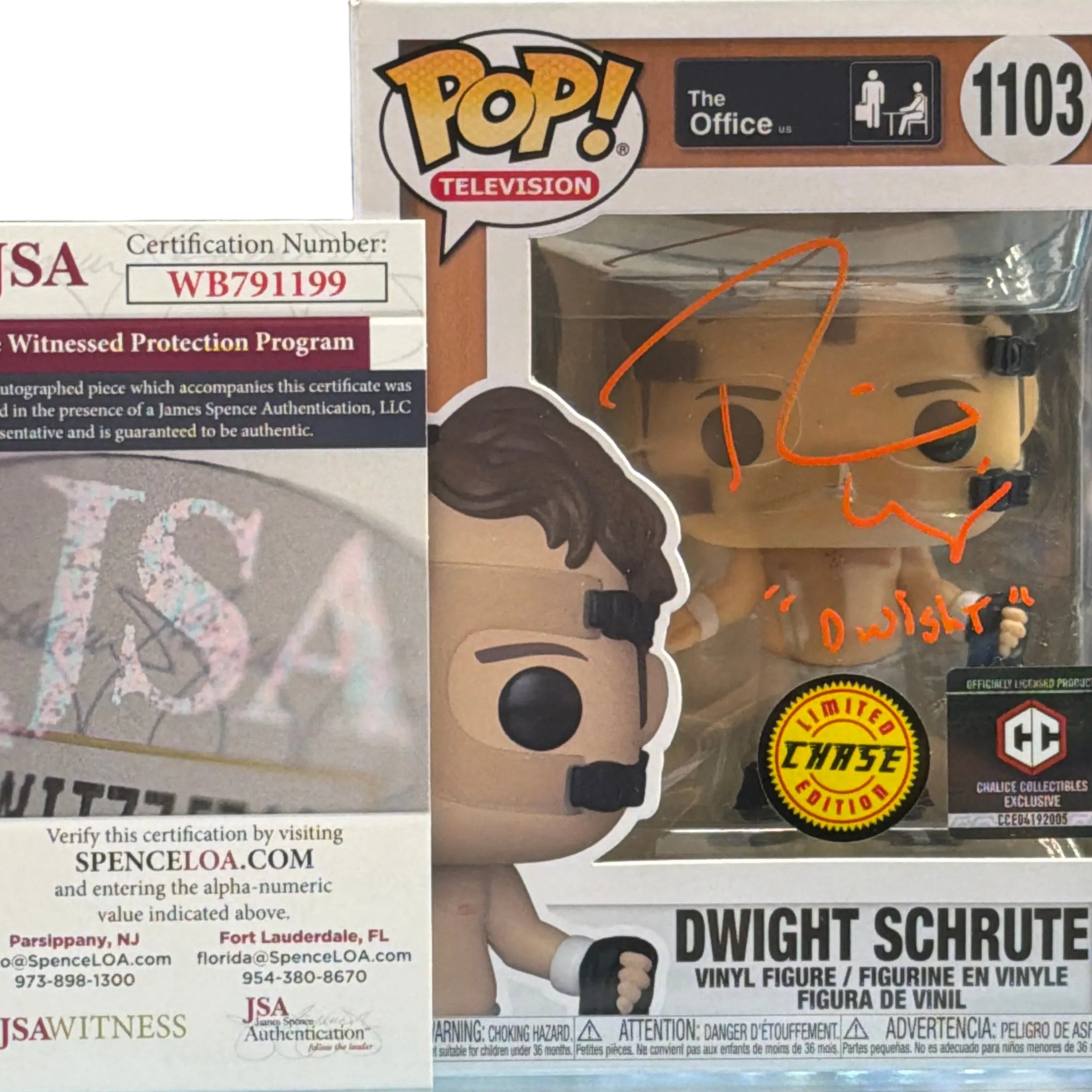 (SIGNED CHASE) Funko Pop! Television The Office Dwight Schrute Chalice Collectibles Exclusive Chase Edition #1103