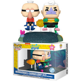 Funko Pop! Rides Nickelodeon SpongeBob SquarePants Mermaidman & Barnacleboy with Invisible Boatmobile Amazon Exclusive #126