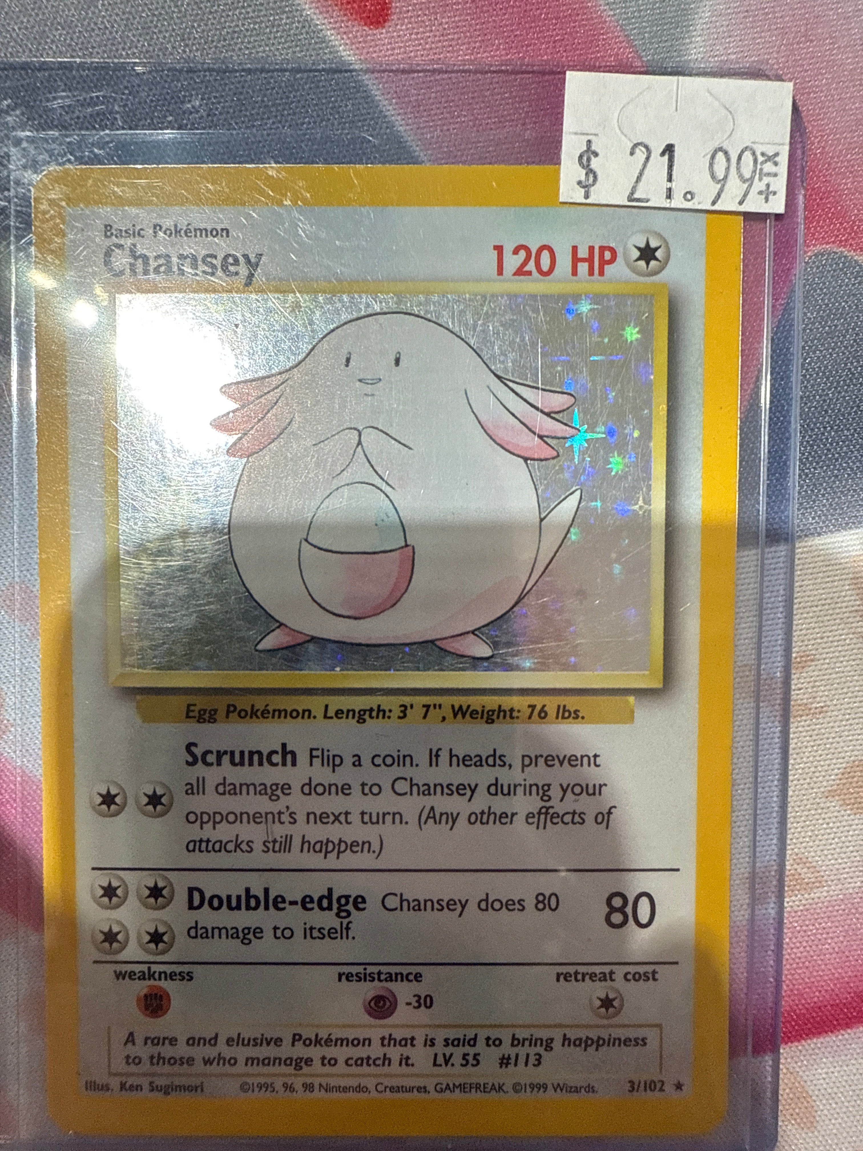 1999 chansey pokemon card Pokemon TCG Graded Card: 1999 Chansey Base Set (1st Edition) English #003  TAG[X] 5