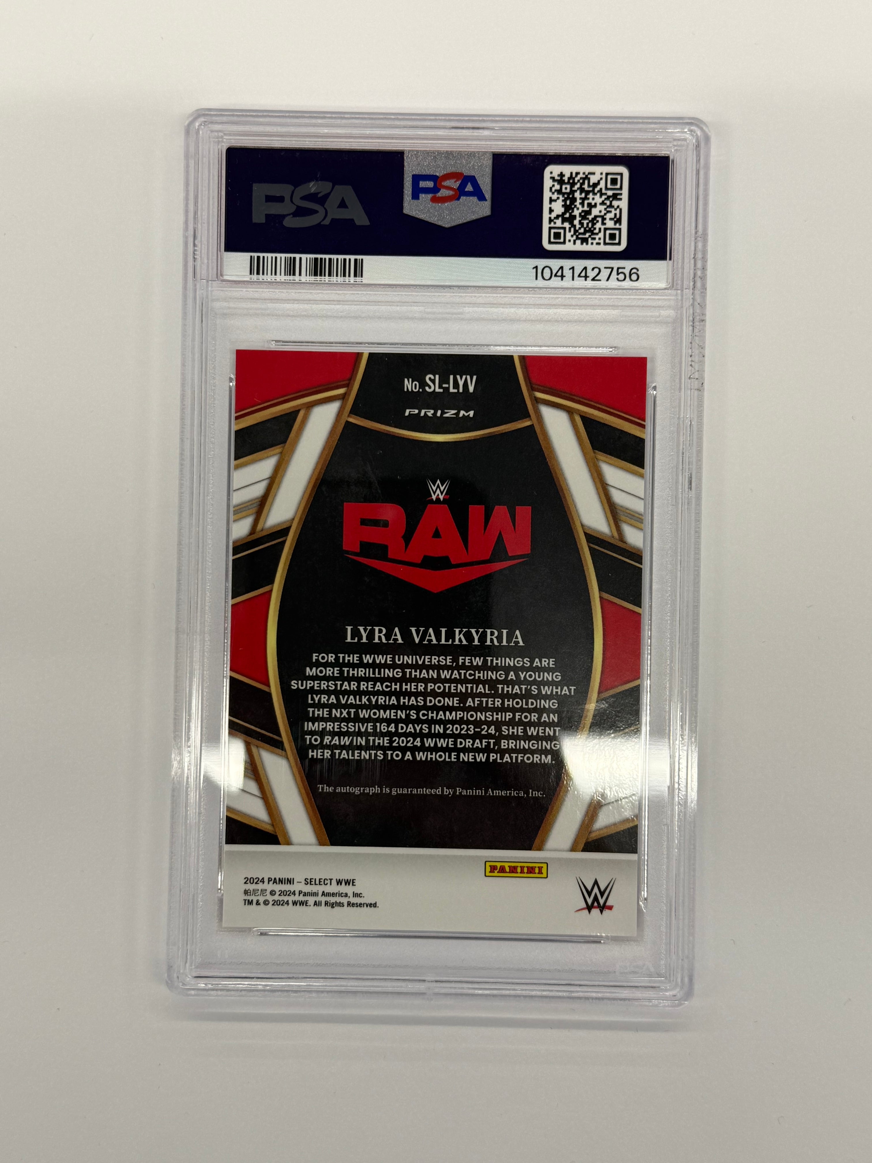 2024 Panini Select WWE PSA 10 GEM MT Lyra Valkyria #SL-LYV Signature Selections-ICE