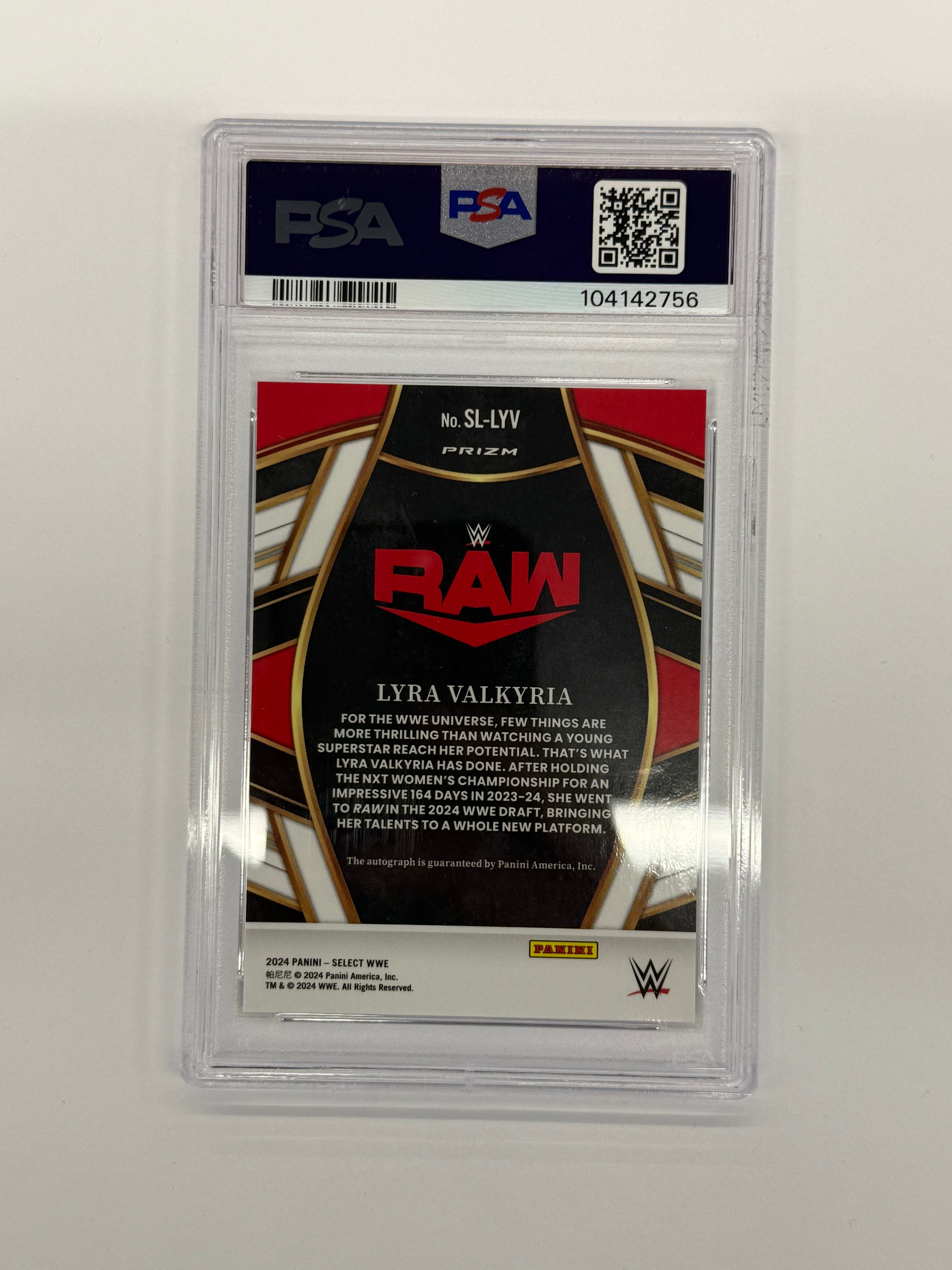 2024 Panini Select WWE PSA 10 GEM MT Lyra Valkyria #SL-LYV Signature Selections-ICE
