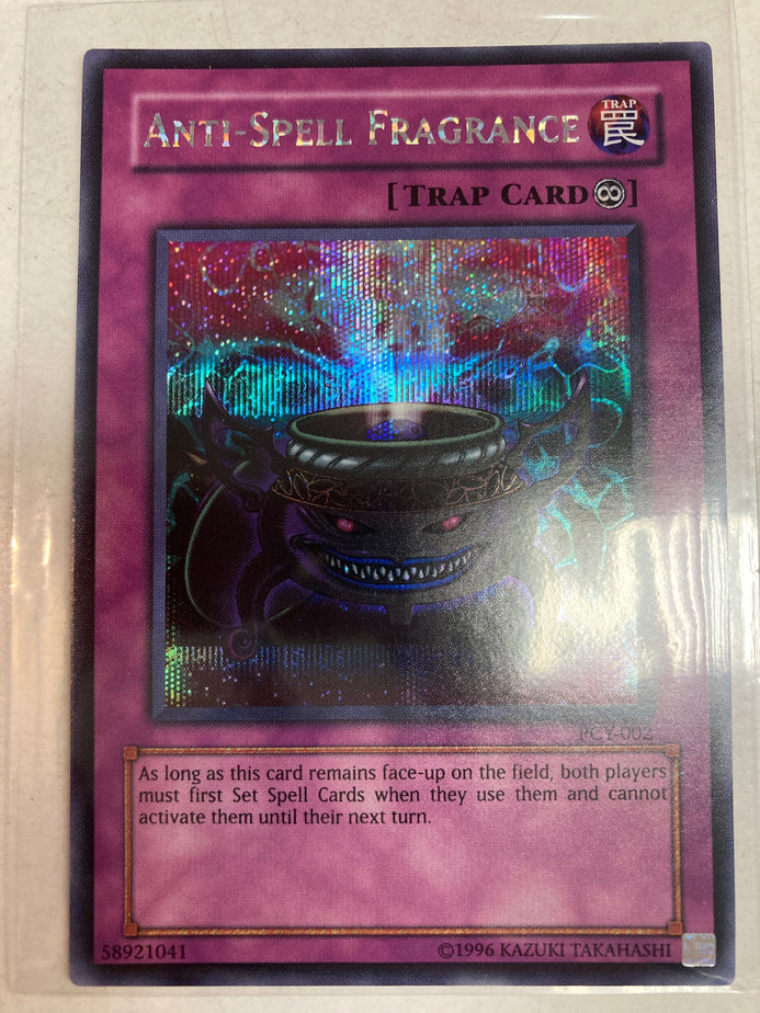 1st edition yugioh card prices Yugioh TCG Anti-Spell Fragrance PCY-002 Secret Rare Mint – True Believers  Gaming and Collectibles