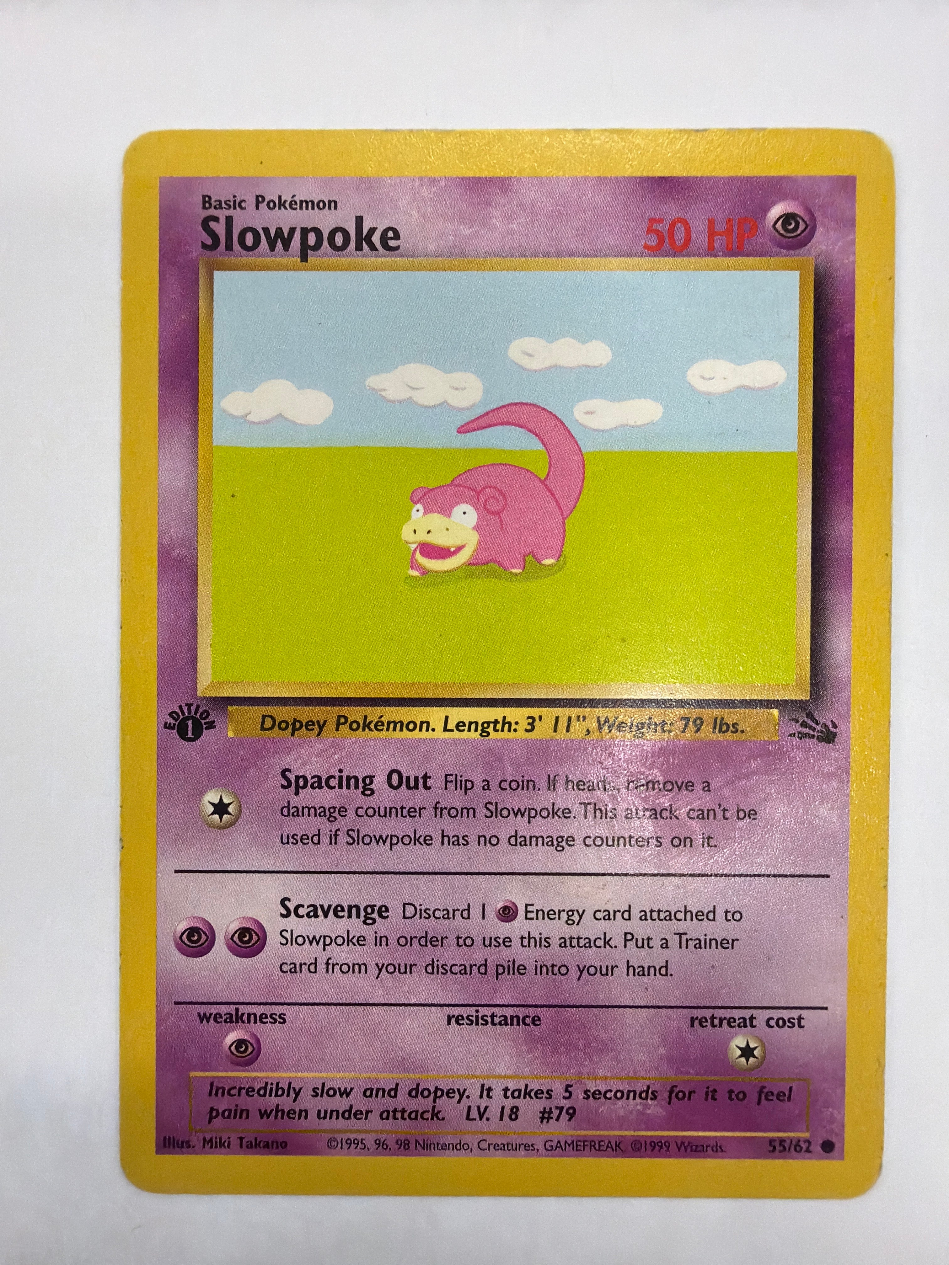 Pokémon TCG - Fossil 1st Edition Slowpoke 55/62 Non-Holo MP
