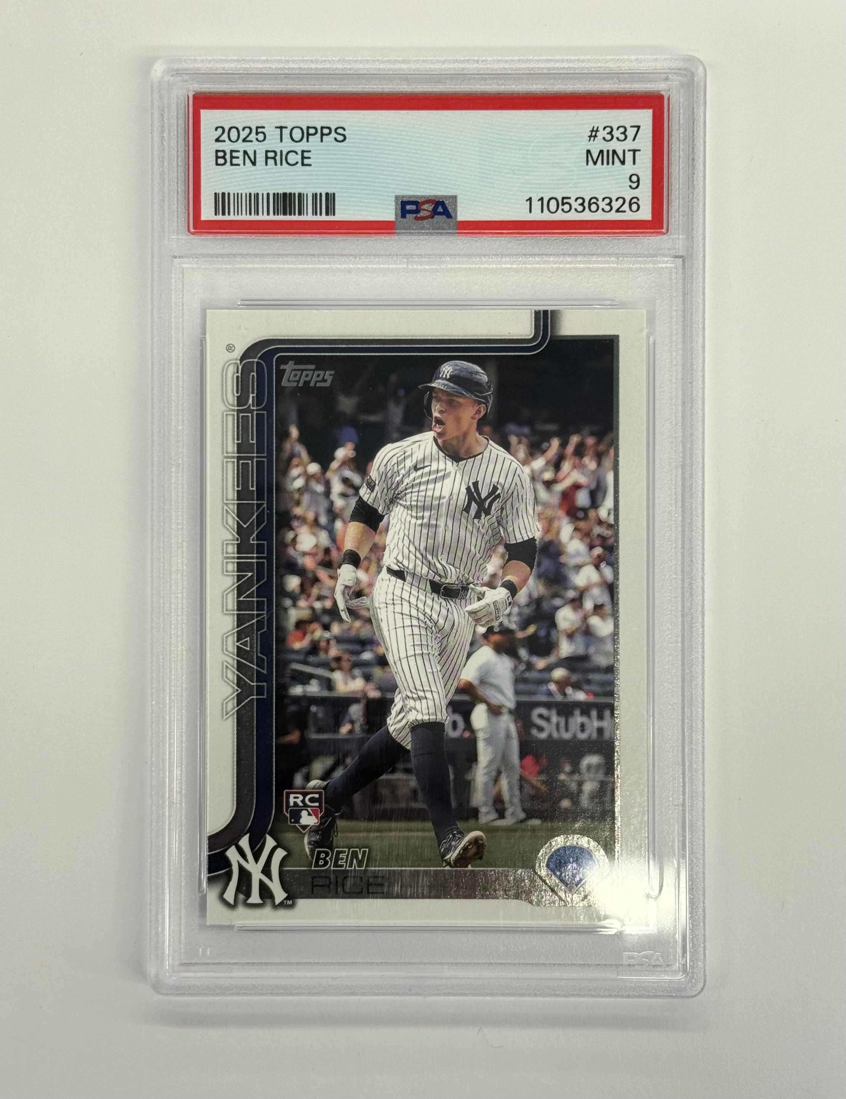 2025 Topps Series One PSA 9 MINT Ben Rice #337