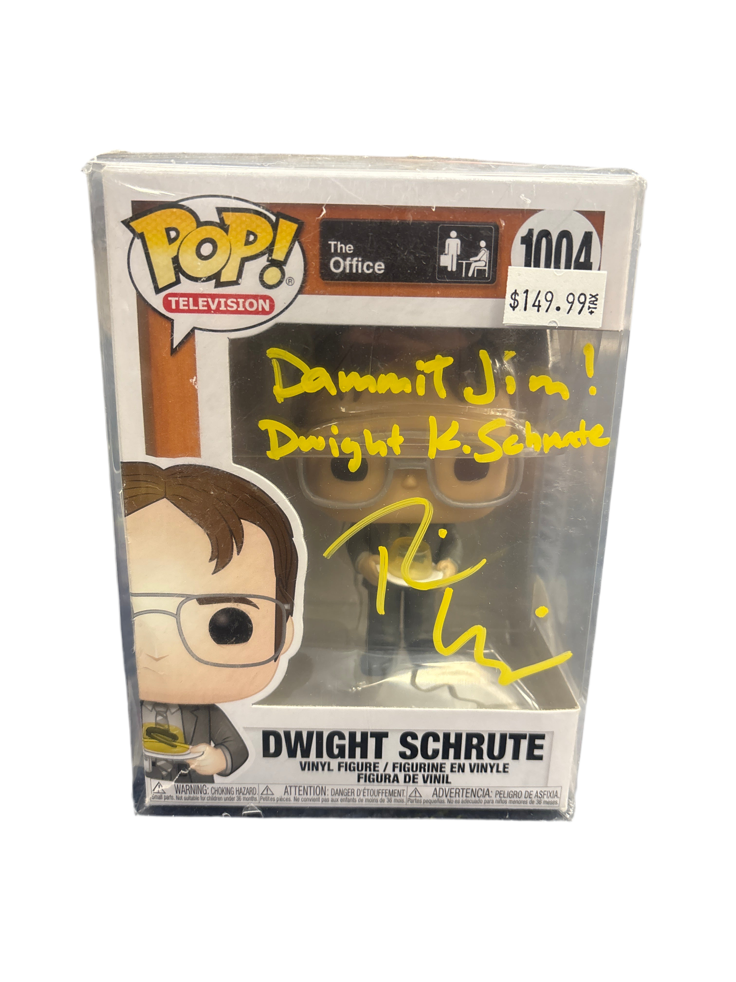 SIGNED/INSCRIBED Funko Pop! Television The Office Dwight Schrute #1004