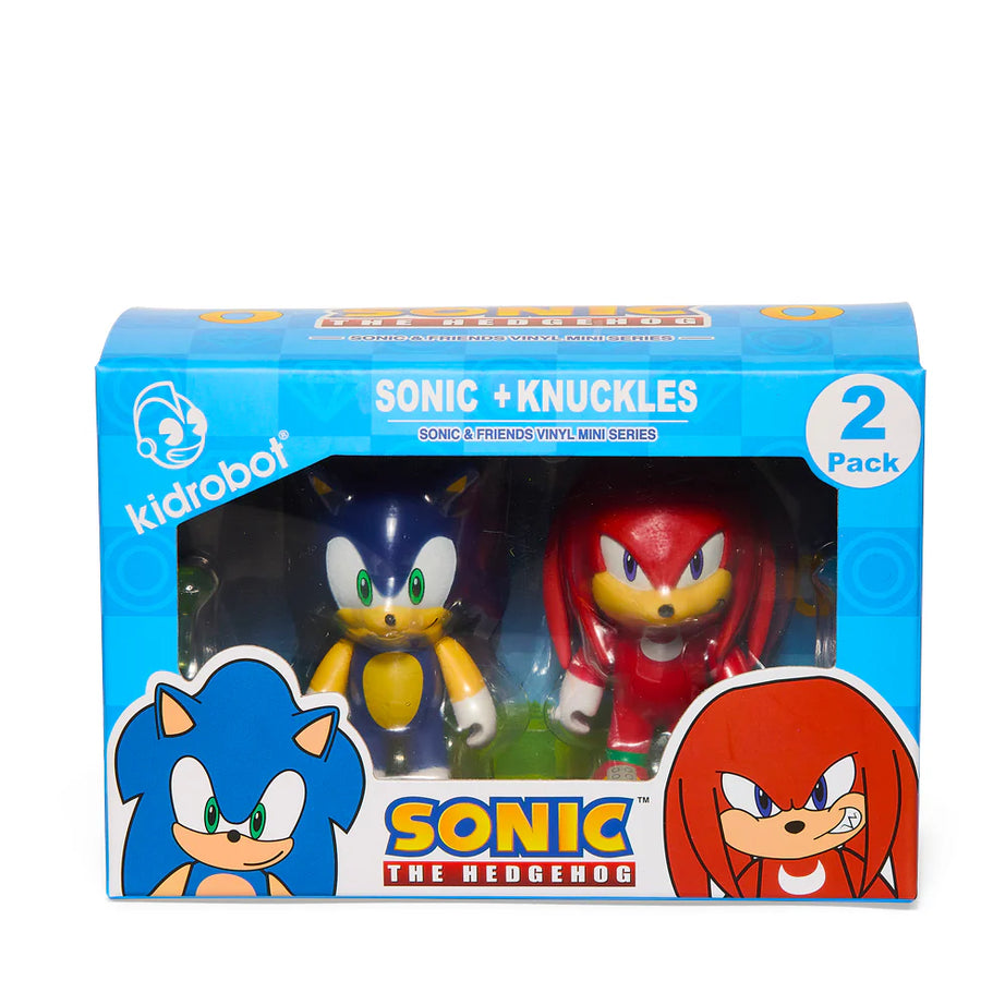 Kidrobot Sonic The Hedgehog Sonic + Knuckles Vinyl Mini Figures 2-Pack