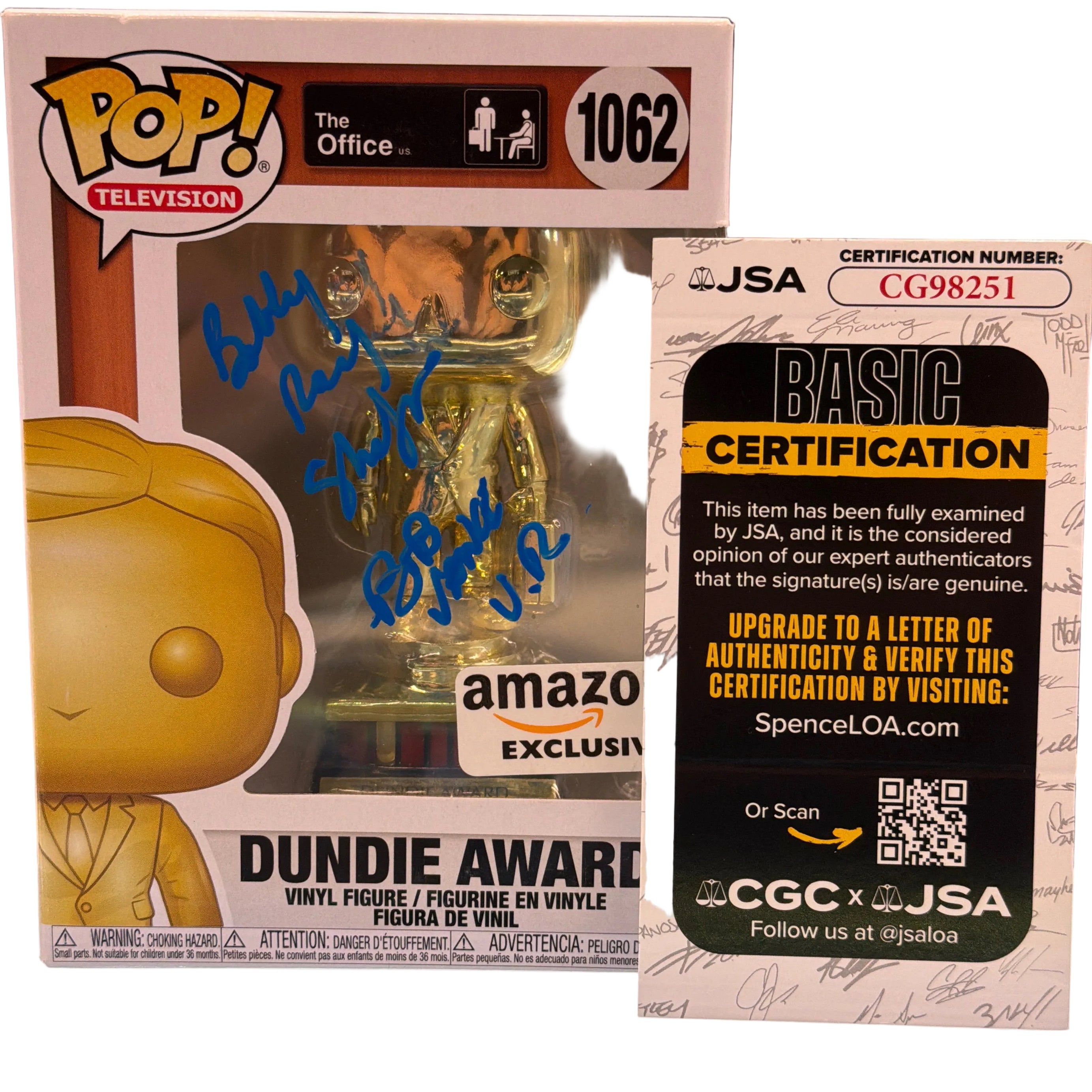 (SIGNED) Funko Pop! Television The Office Dundie Award Amazon Exclusive #1062