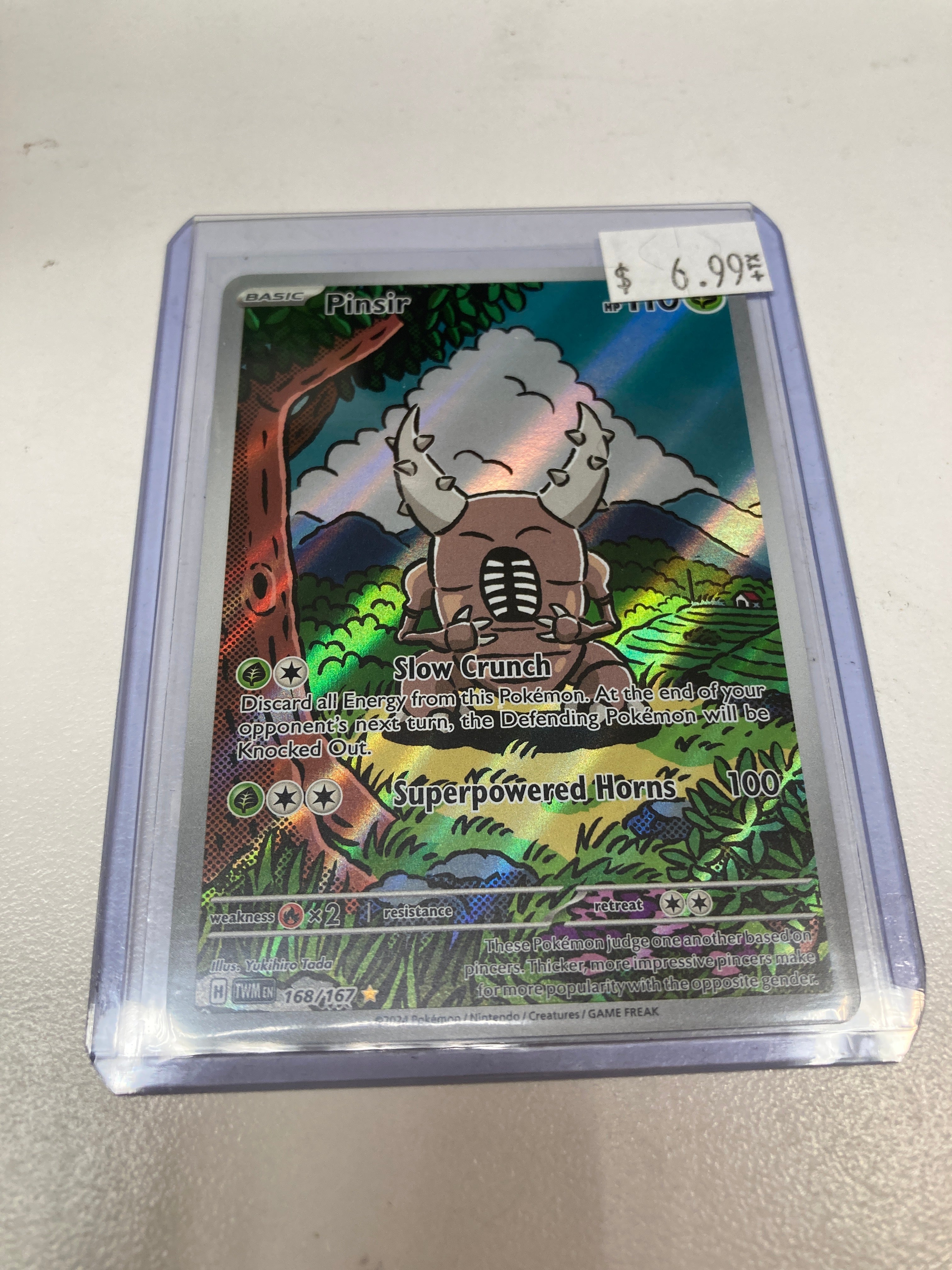 Pokmon TCG Pinsir 168/167 Twilight Masquerade Illustration Rare Mint True Believers Gaming and Collectibles Pokmon TCG Pinsir 168/167 Twilight Masquerade Illustration Rare Mint True Believers Gaming and Collectibles
