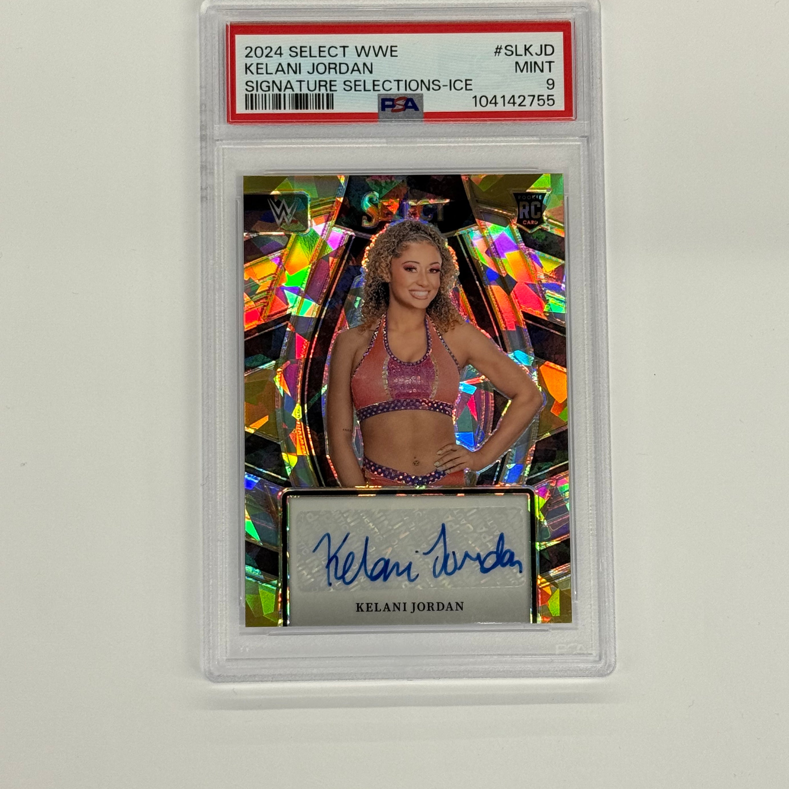 2024 Panini Select WWE PSA 9 MINT Kelani Jordan #SL-KJD Signature Selections-ICE