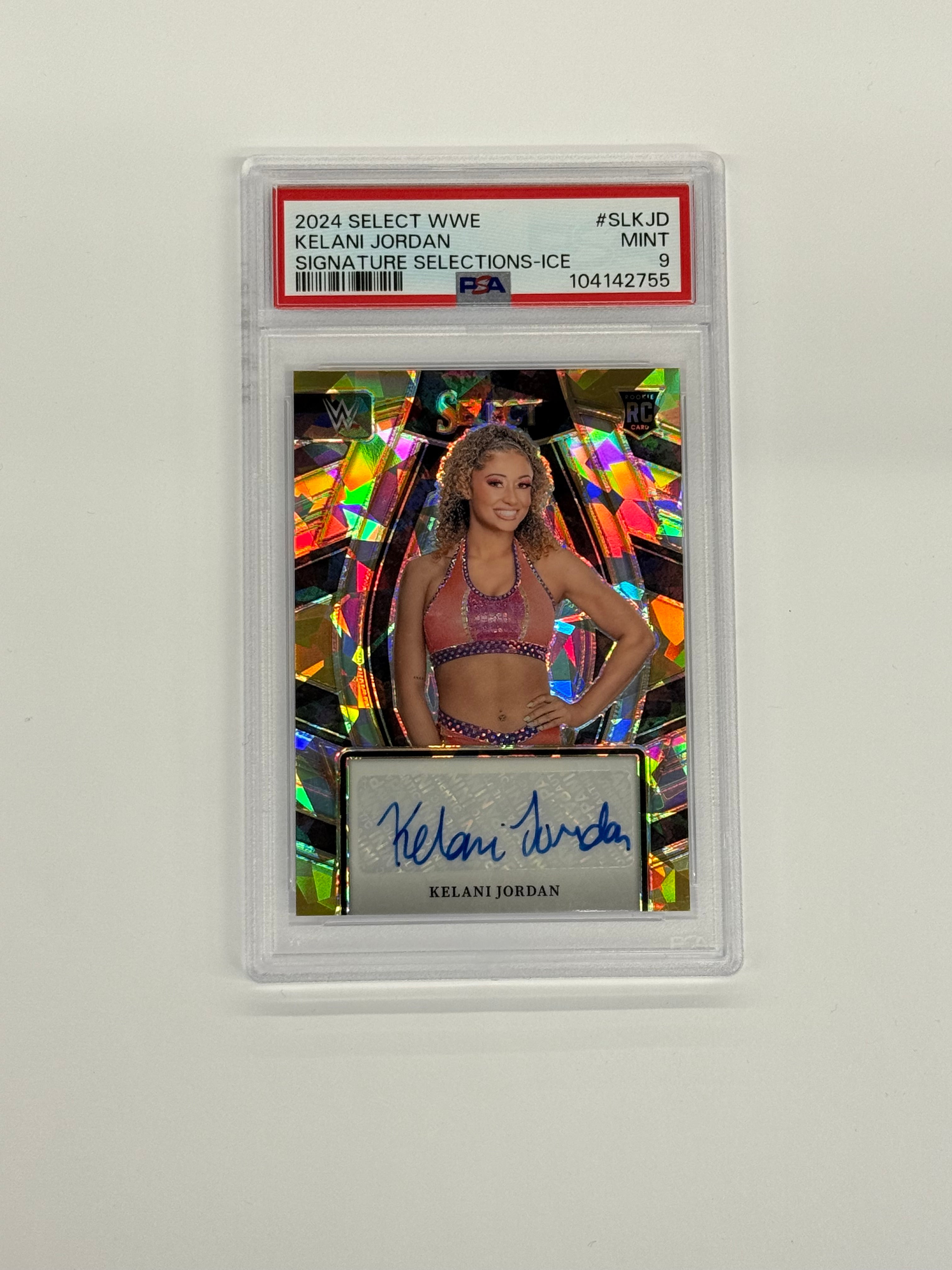 2024 Panini Select WWE PSA 9 MINT Kelani Jordan #SL-KJD Signature Selections-ICE