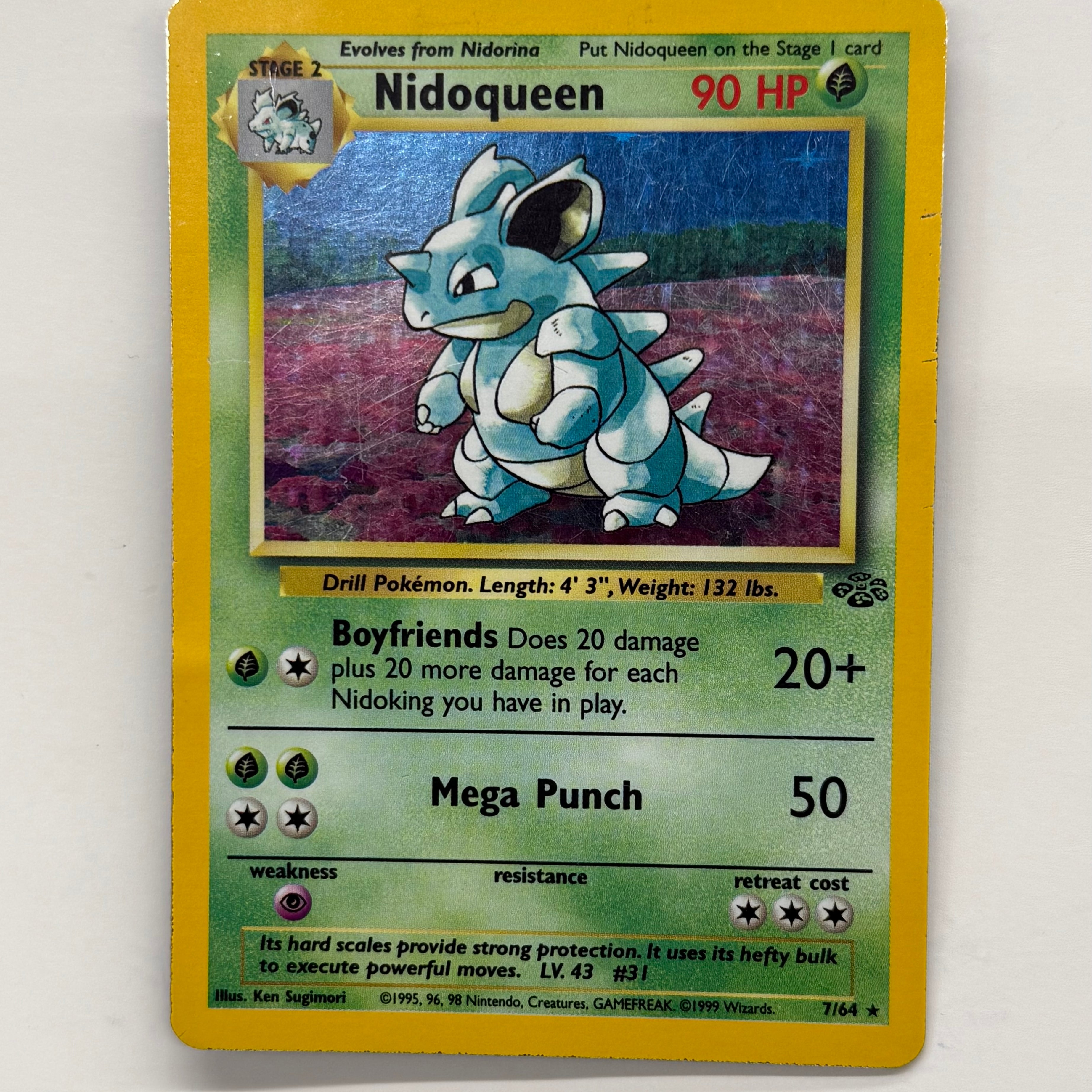 Pokémon TCG - Jungle Unlimited Nidoqueen Holo 7/64 LP