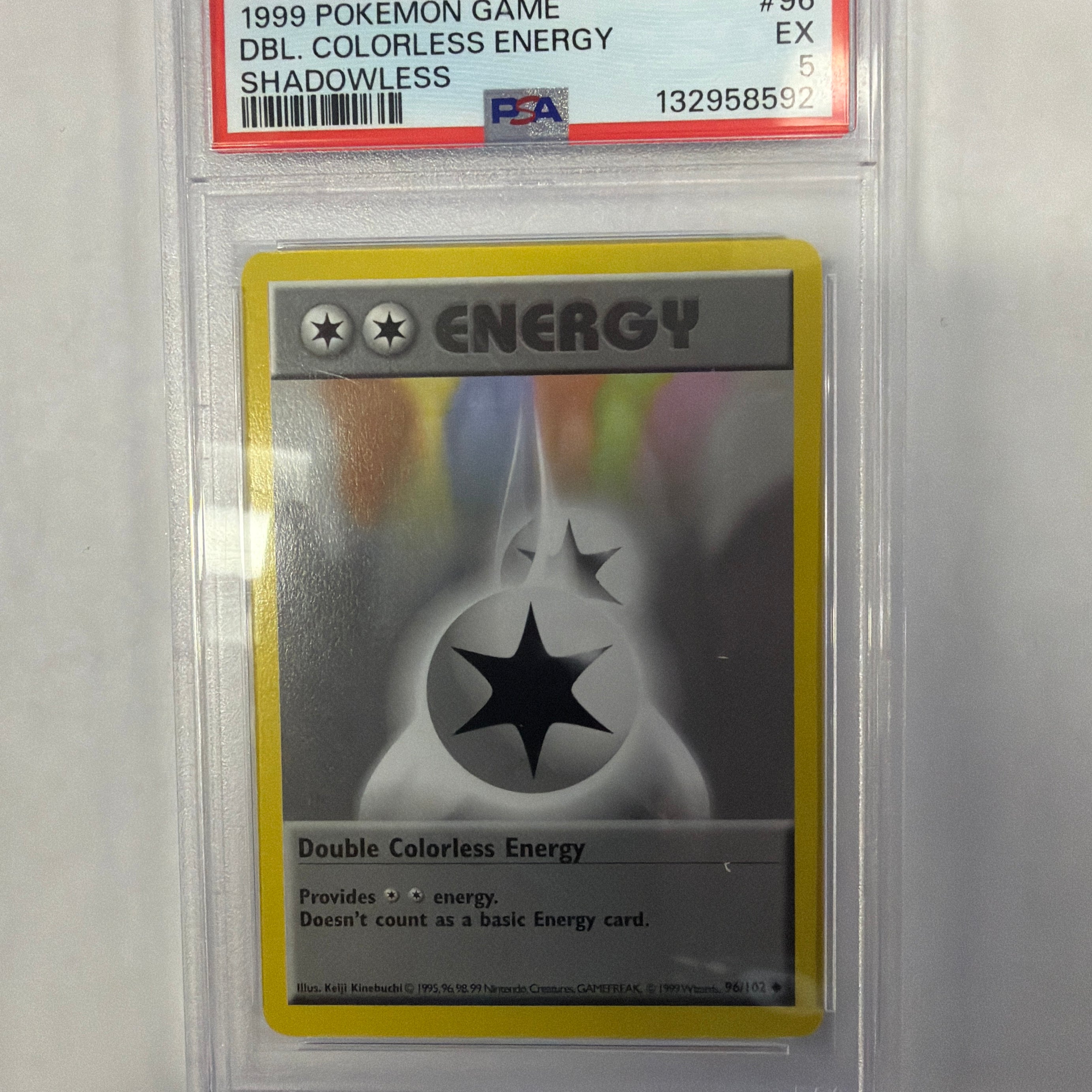 Pokémon TCG - PSA EX 5 Base Set Unlimited Double Colorless Energy 96/102 Shadowless