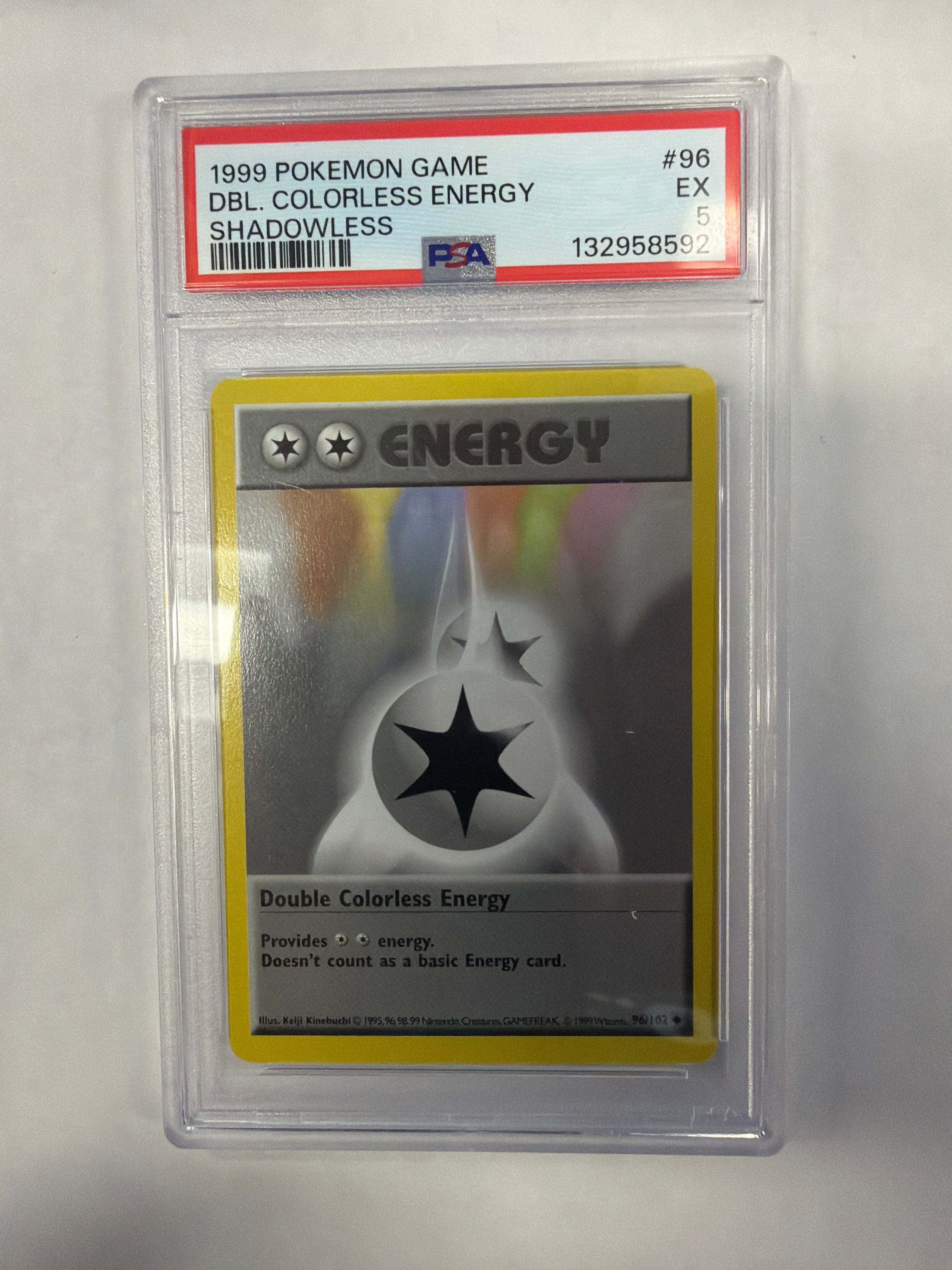Pokémon TCG - PSA EX 5 Base Set Unlimited Double Colorless Energy 96/102 Shadowless