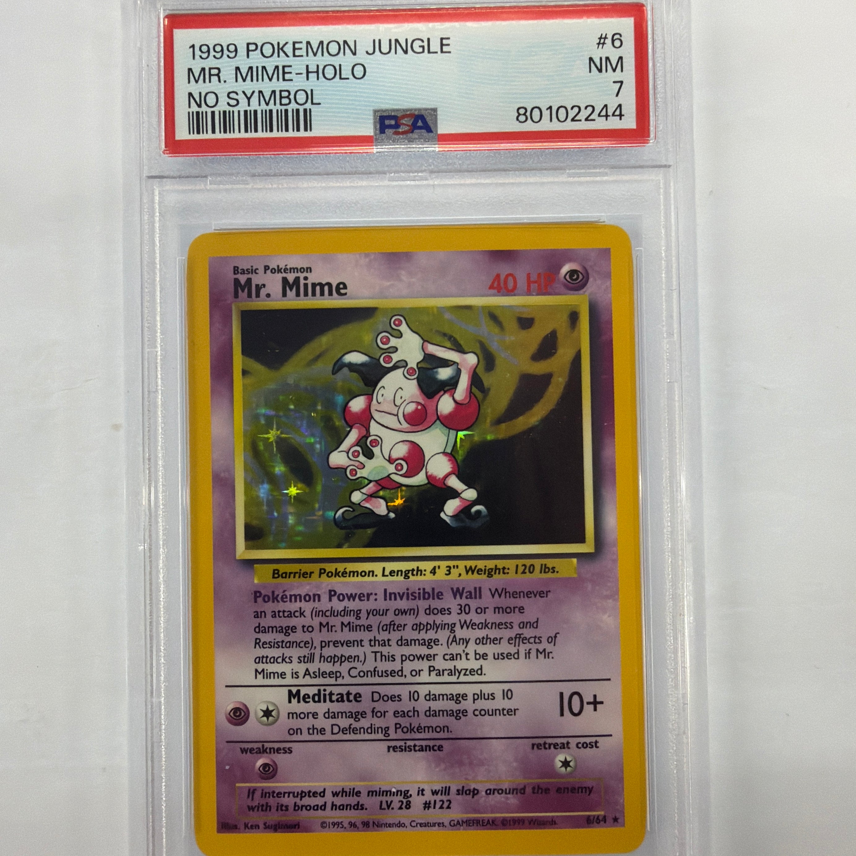 Pokemon TCG - PSA NM 7 Jungle Mr. Mime 6/64 Holo