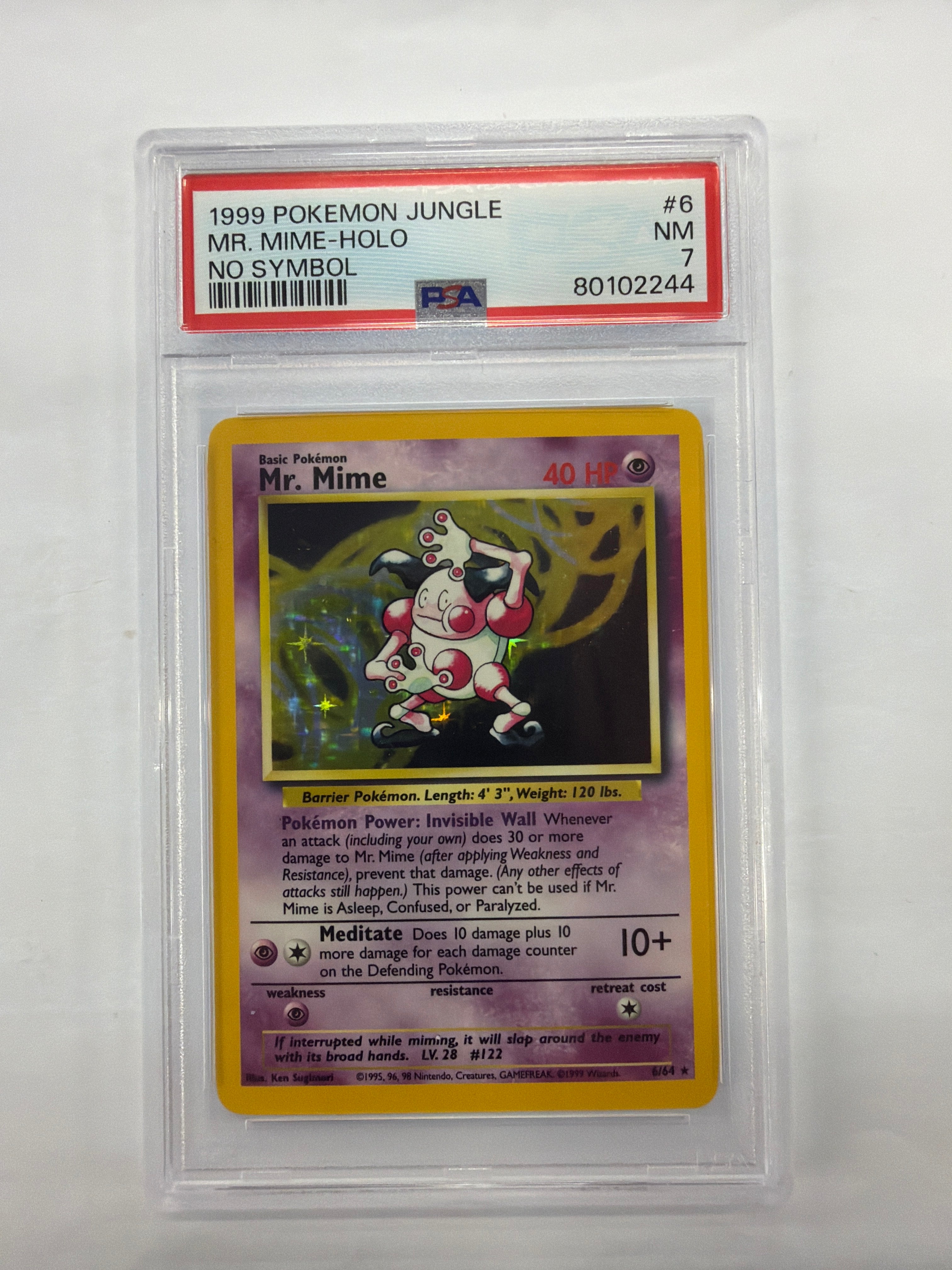 Pokemon TCG - PSA NM 7 Jungle Mr. Mime 6/64 Holo