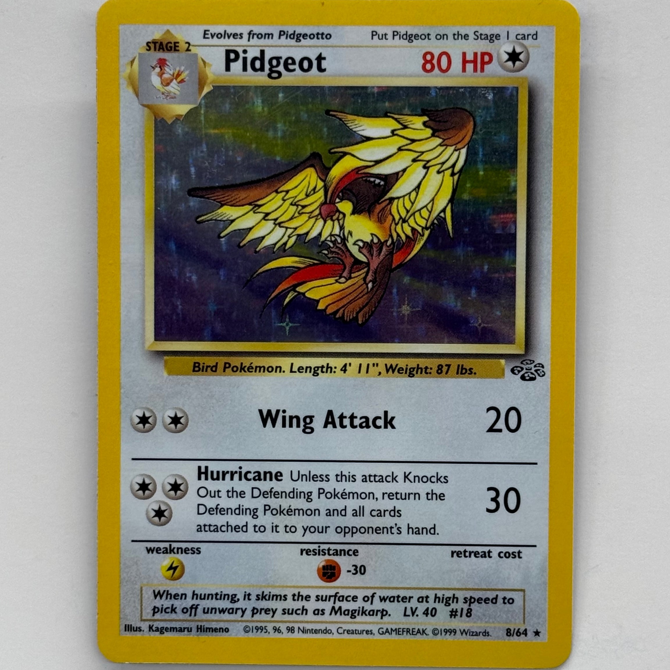 Pokémon TCG - Jungle Unlimited Pidgeot Holo 8/64 NM