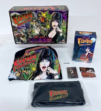Neca Stern Pinball Elvira’s House of Horrors Box (Beanie, T-Shirt, Action Figure, Pin, Patch)