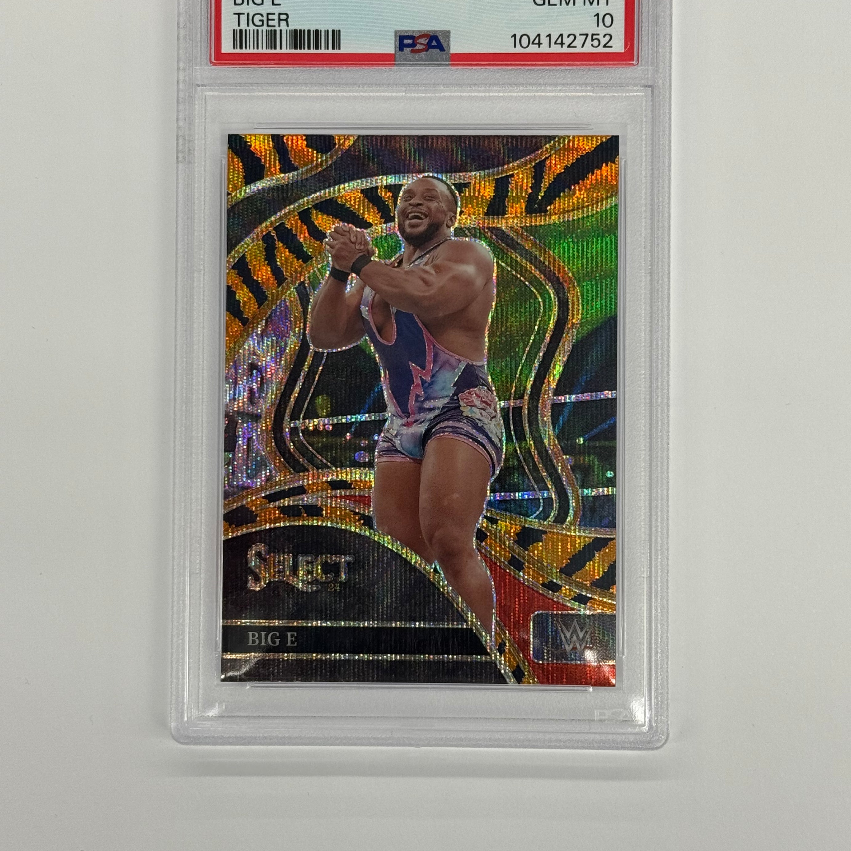 2024 Panini Select WWE PSA 10 GEM MT Big E #288 Tiger Prizm