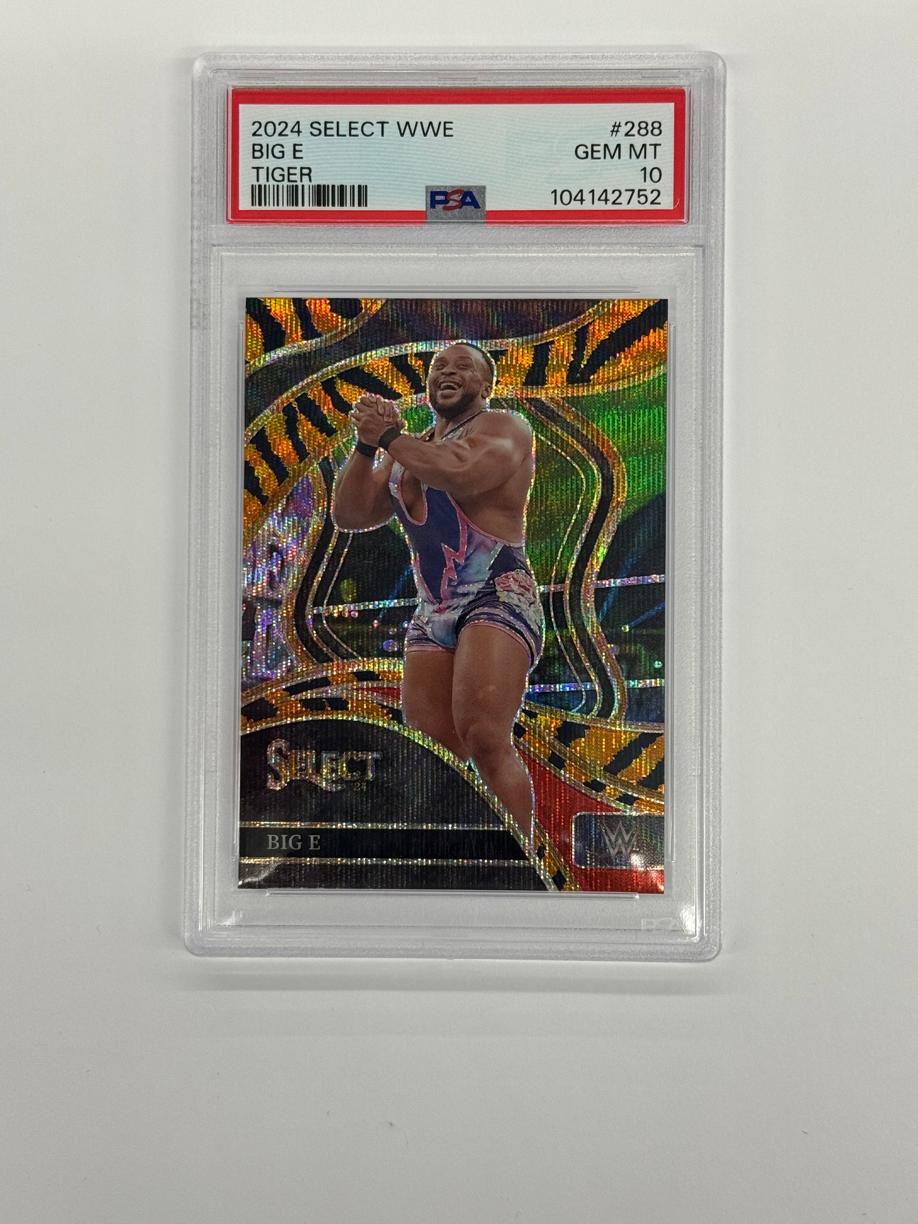 2024 Panini Select WWE PSA 10 GEM MT Big E #288 Tiger Prizm