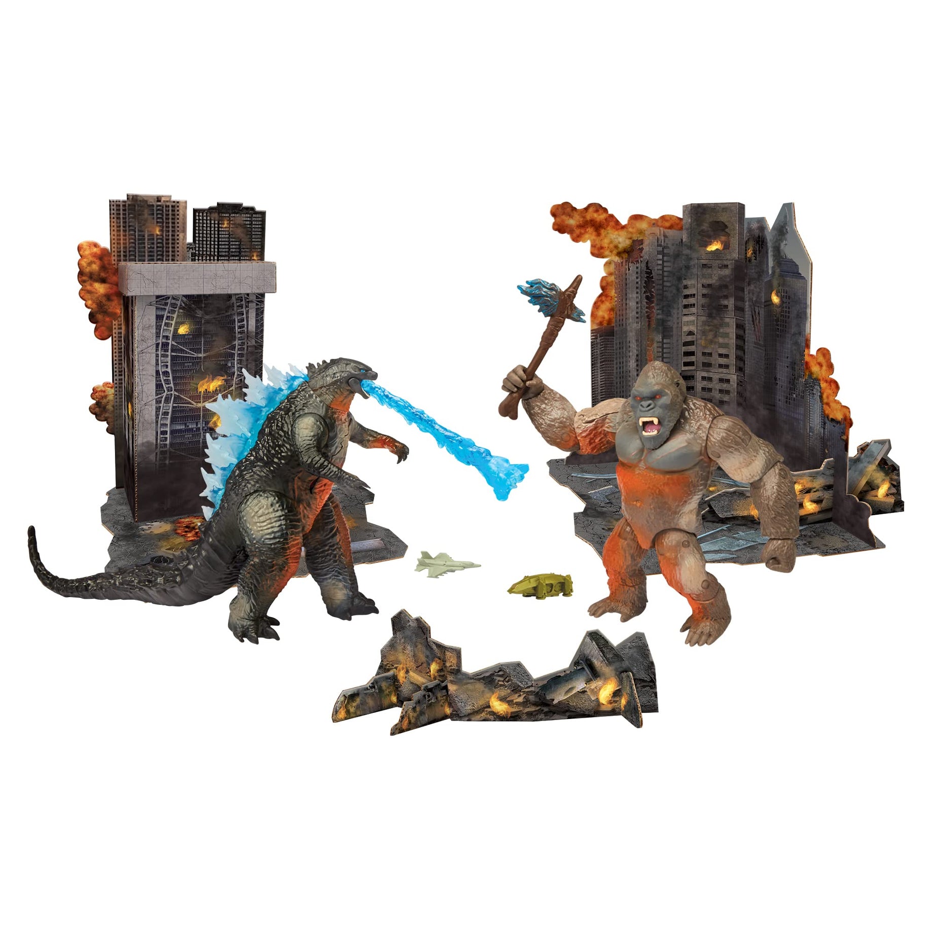 Playmates Godzilla vs Kong Monsterverse City Battle Diorama set