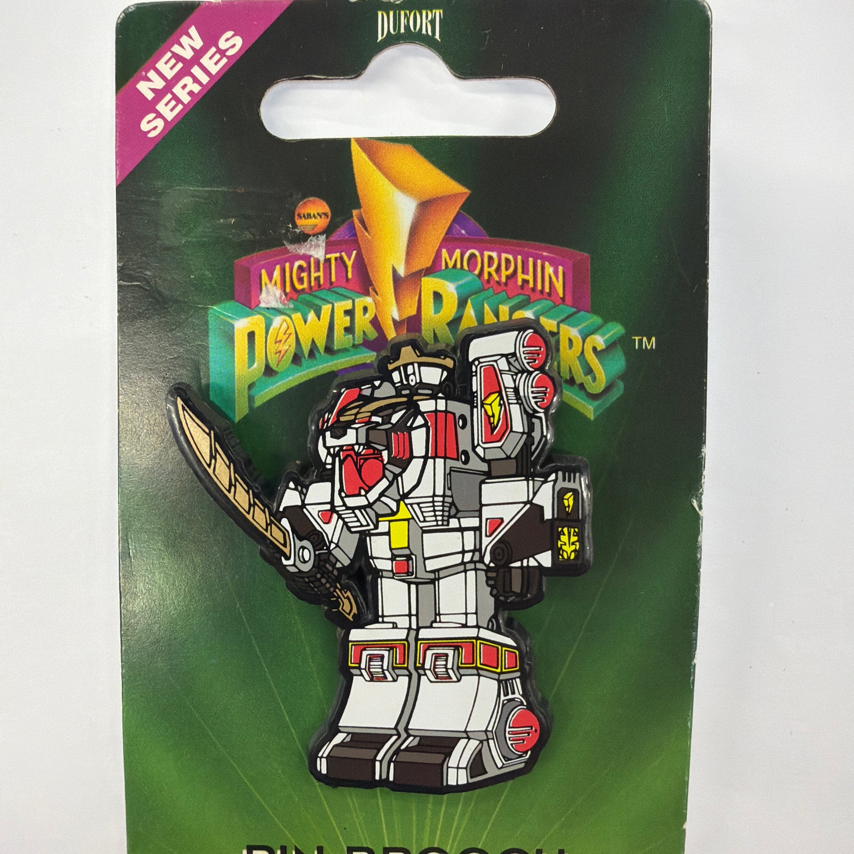 Dufort Mighty Morphin Power Rangers White Tigerzord Thunderzord Pin Brooch