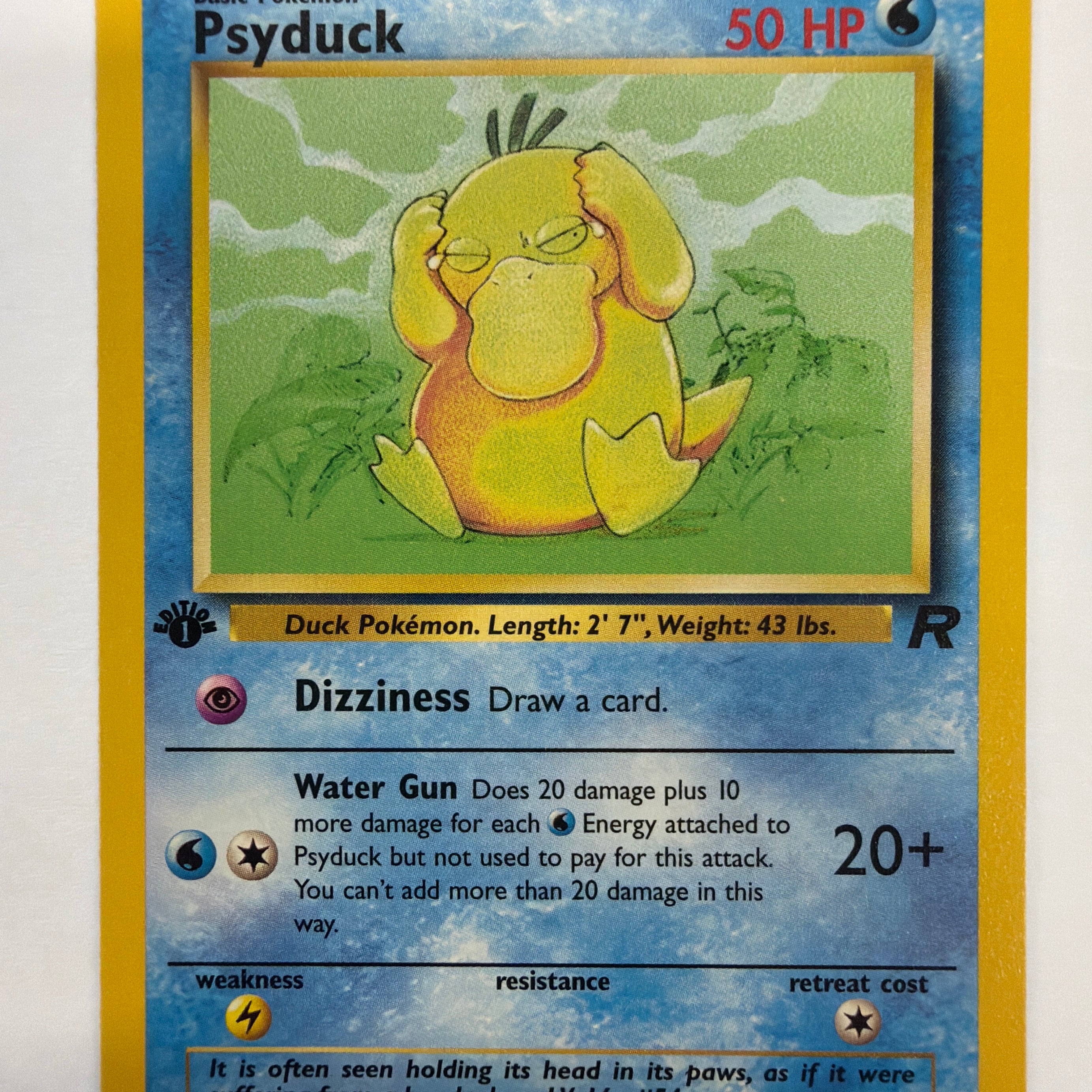 Pokémon TCG - Team Rocket 1st Edition Psyduck 65/82 Non-Holo NM
