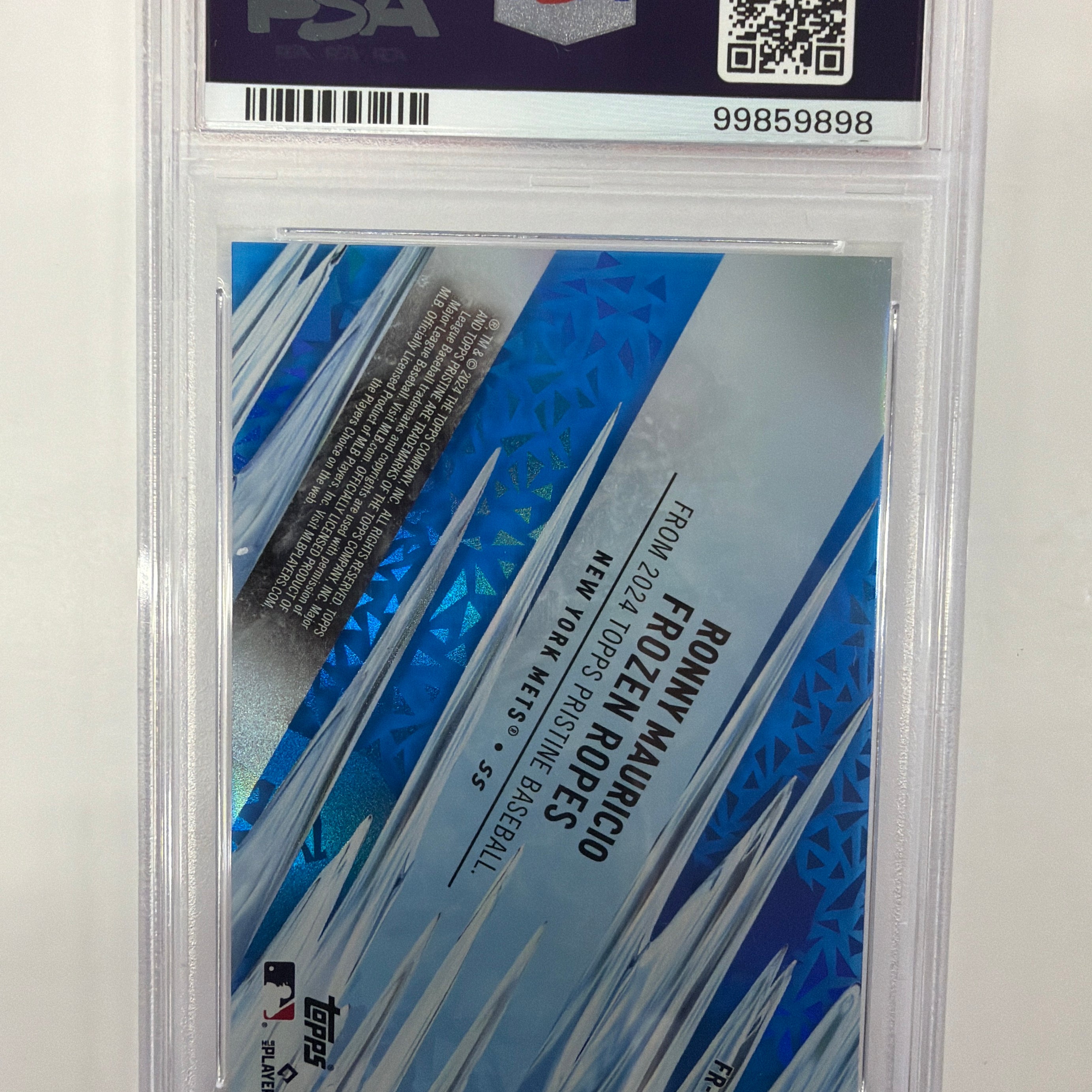 PSA Mint 9 2024 Topps Pristine Ronny Mauricio Frozen Ropes-Blue FR3