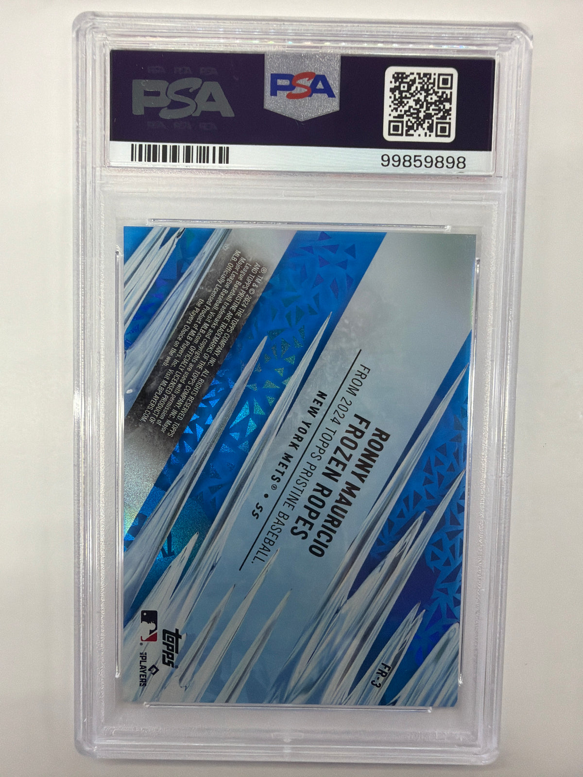 PSA Mint 9 2024 Topps Pristine Ronny Mauricio Frozen Ropes-Blue FR3