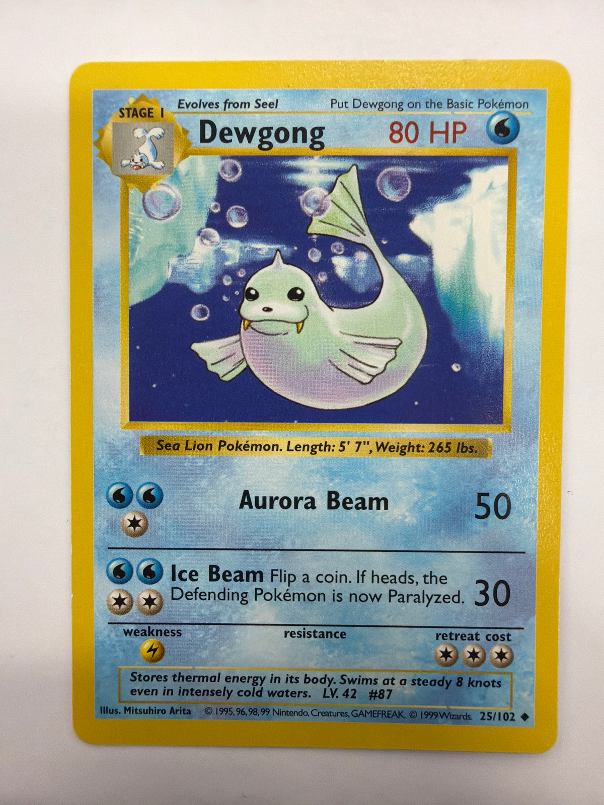 Pokémon TCG - Base Set Unlimited Shadowless Dewgong 25/102 LP