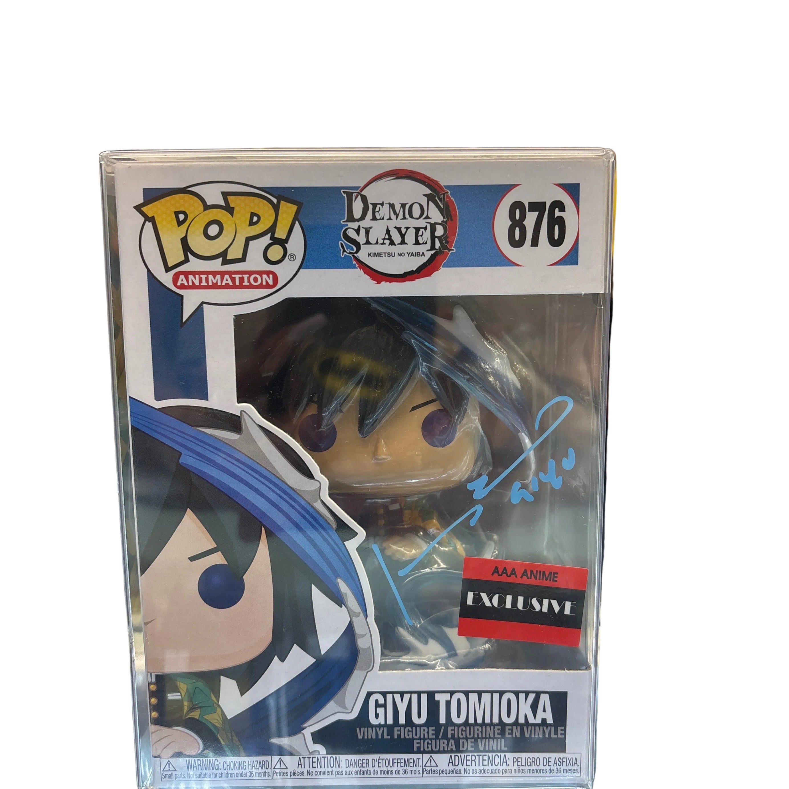 SIGNED Funko Pop! Animation Demon Slayer Giyu Tomioka AAA Anime Exclusive #876