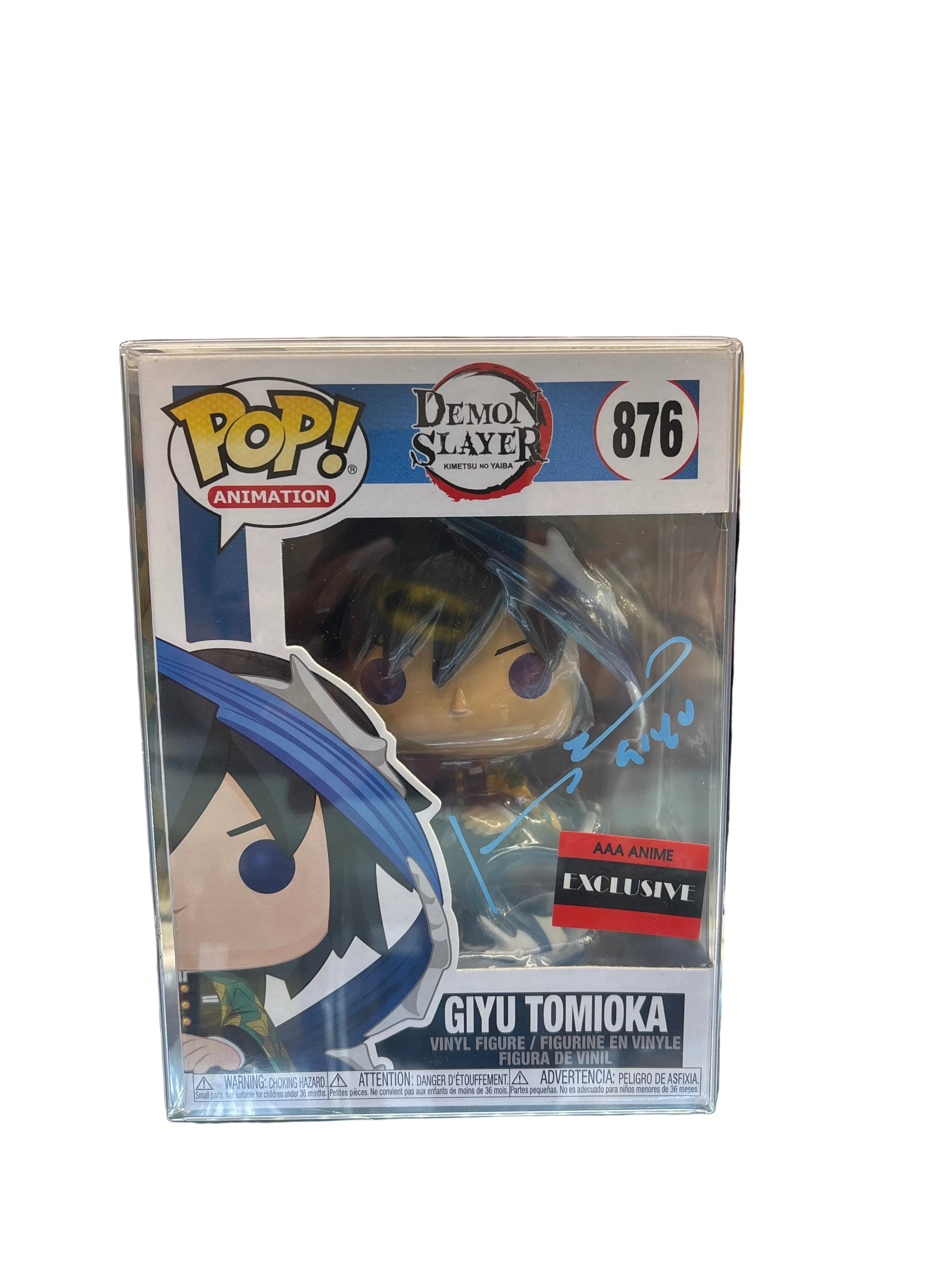 SIGNED Funko Pop! Animation Demon Slayer Giyu Tomioka AAA Anime Exclusive #876