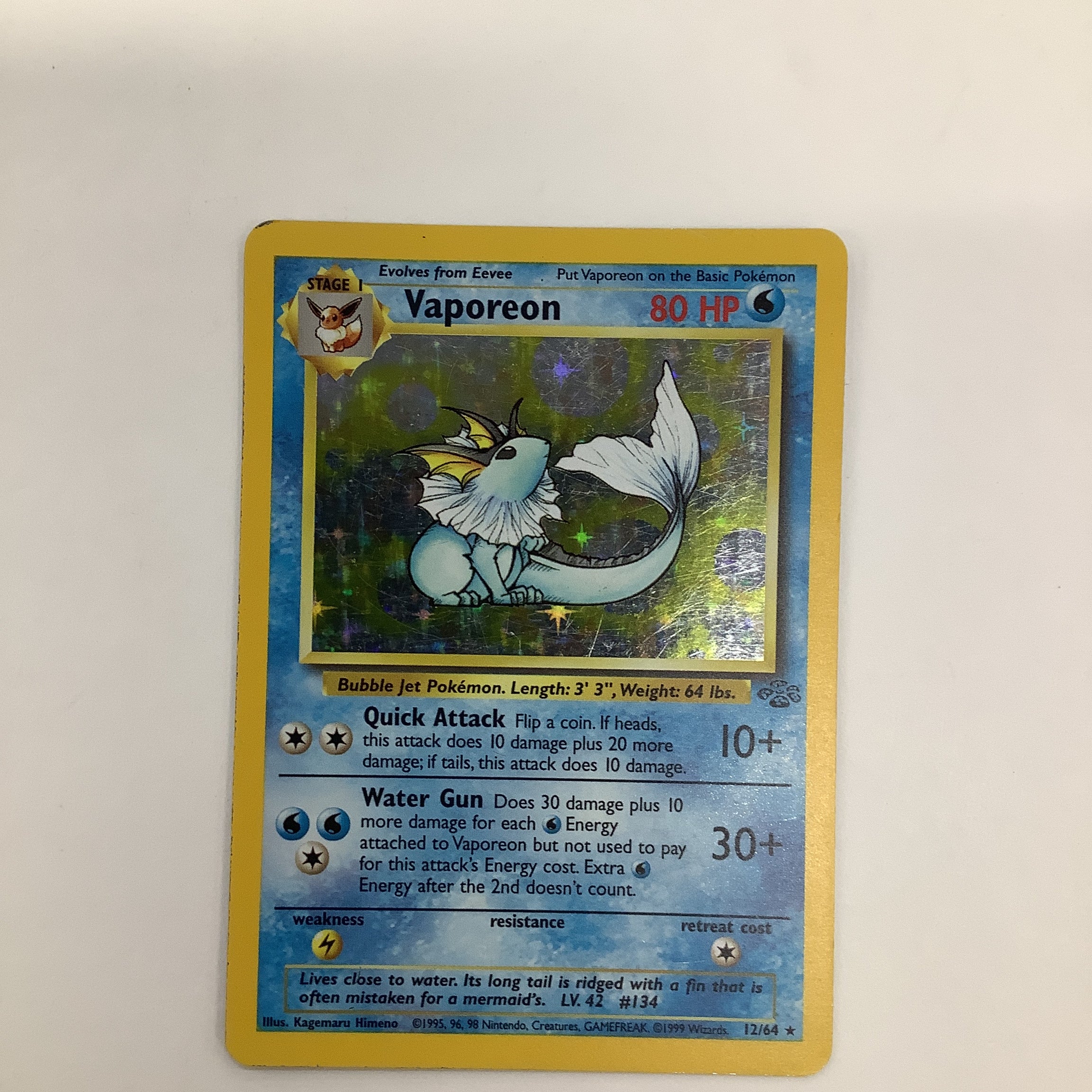 Pokémon TCG - Jungle Unlimited Vaporeon Holo 12/64 MP