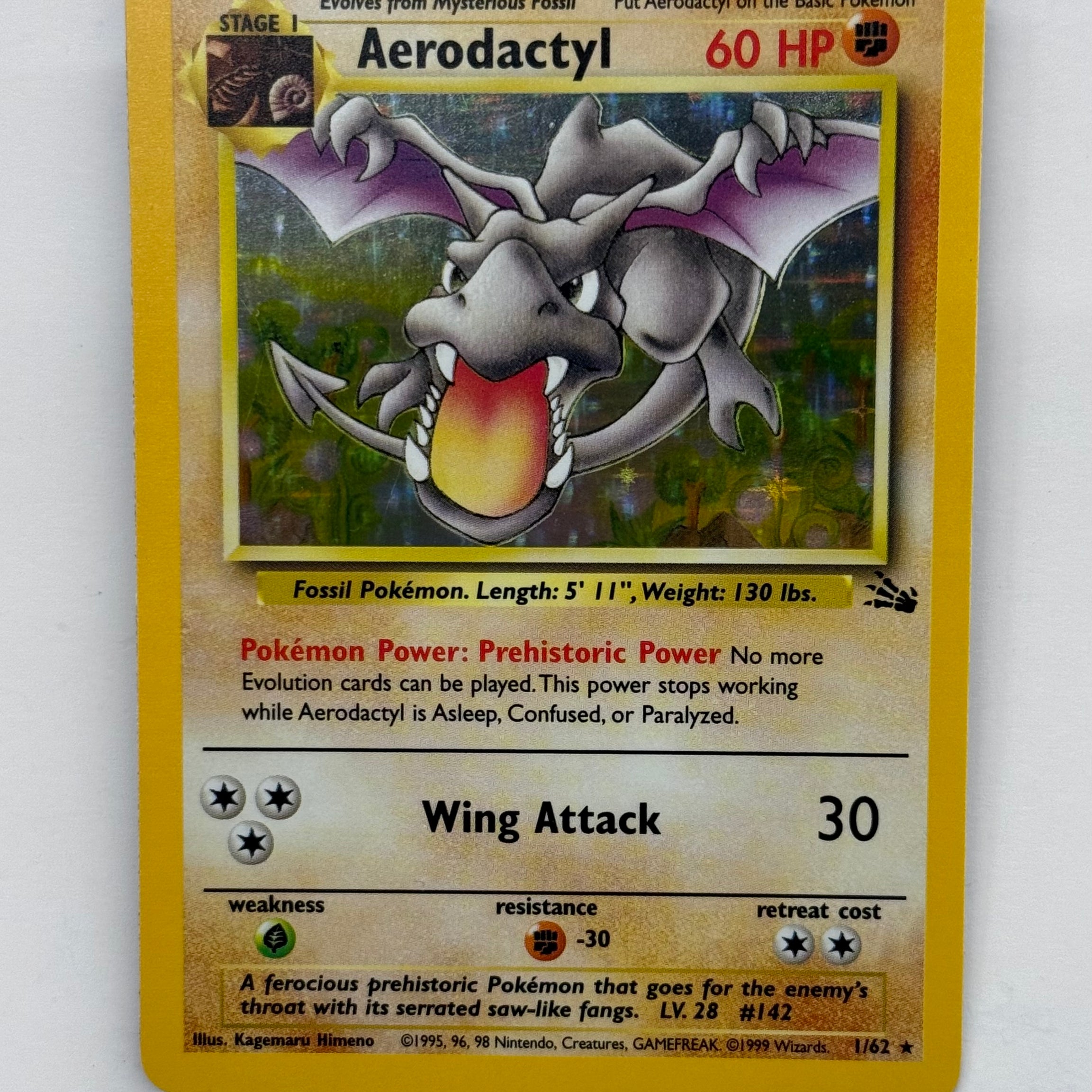 Pokémon TCG - Fossil Unlimited Aerodactyl Holo 1/62 NM