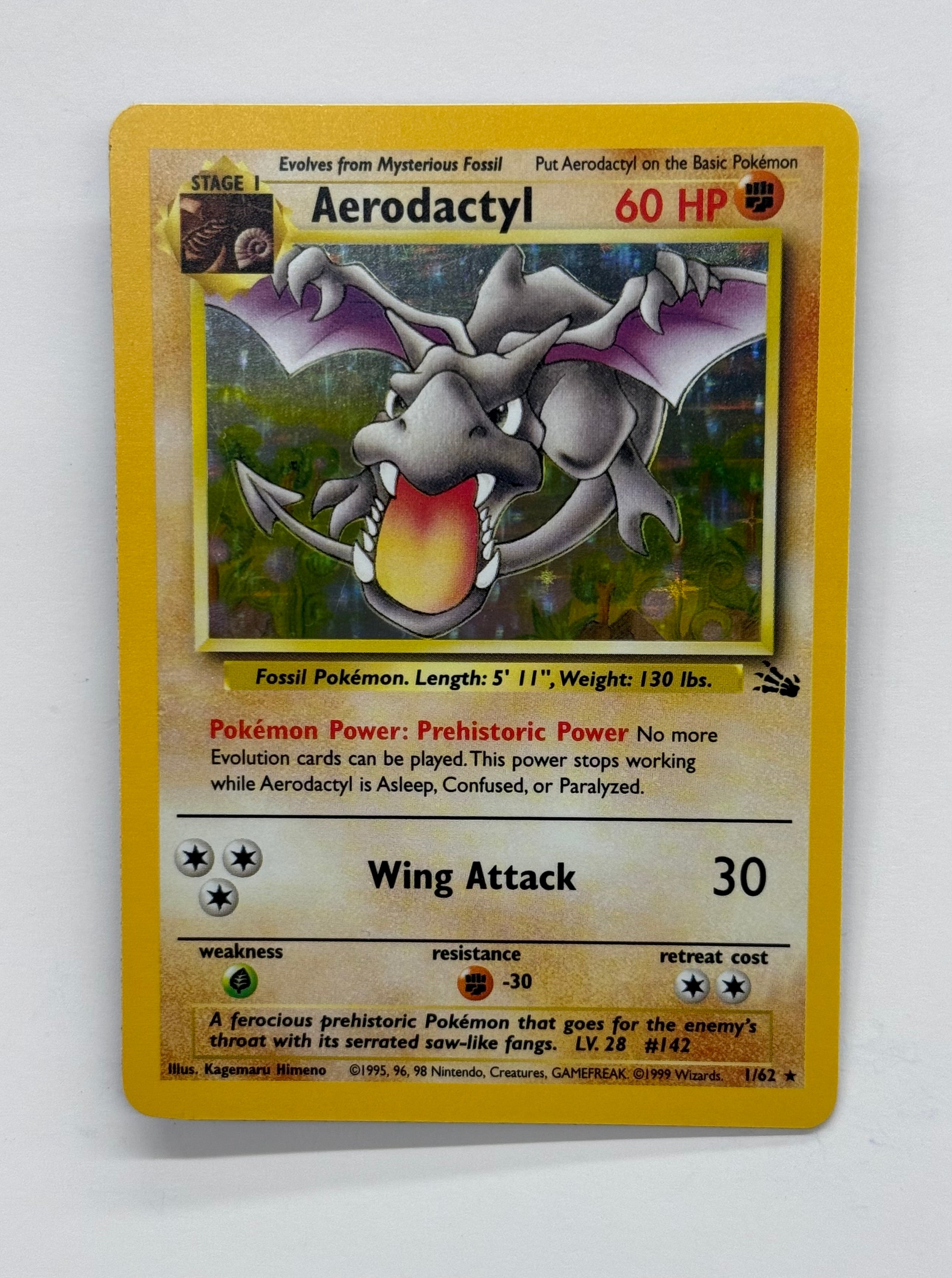 Pokémon TCG - Fossil Unlimited Aerodactyl Holo 1/62 NM